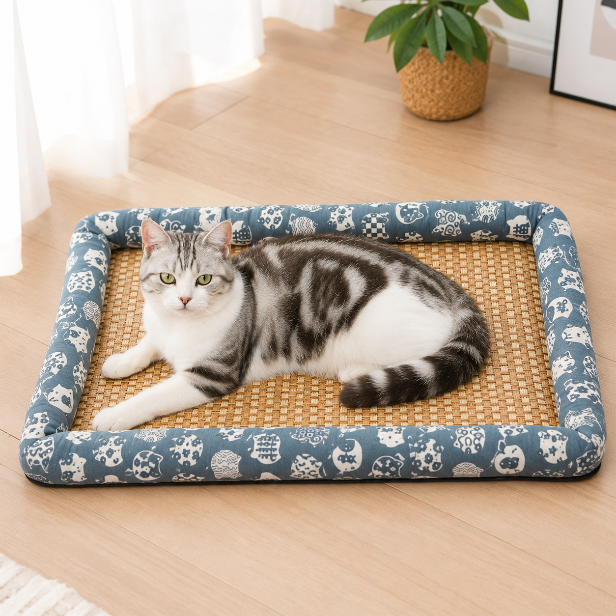 Celrien | Pawvelo Woven Rattan Cooling Pet Bed