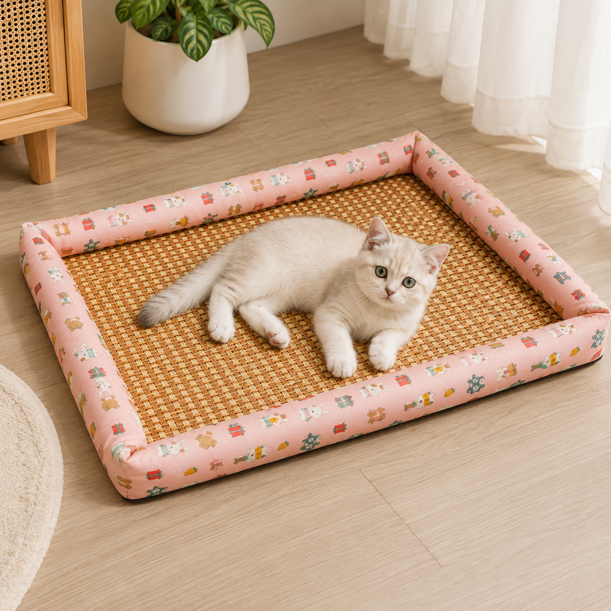 Celrien | Pawvelo Woven Rattan Cooling Pet Bed