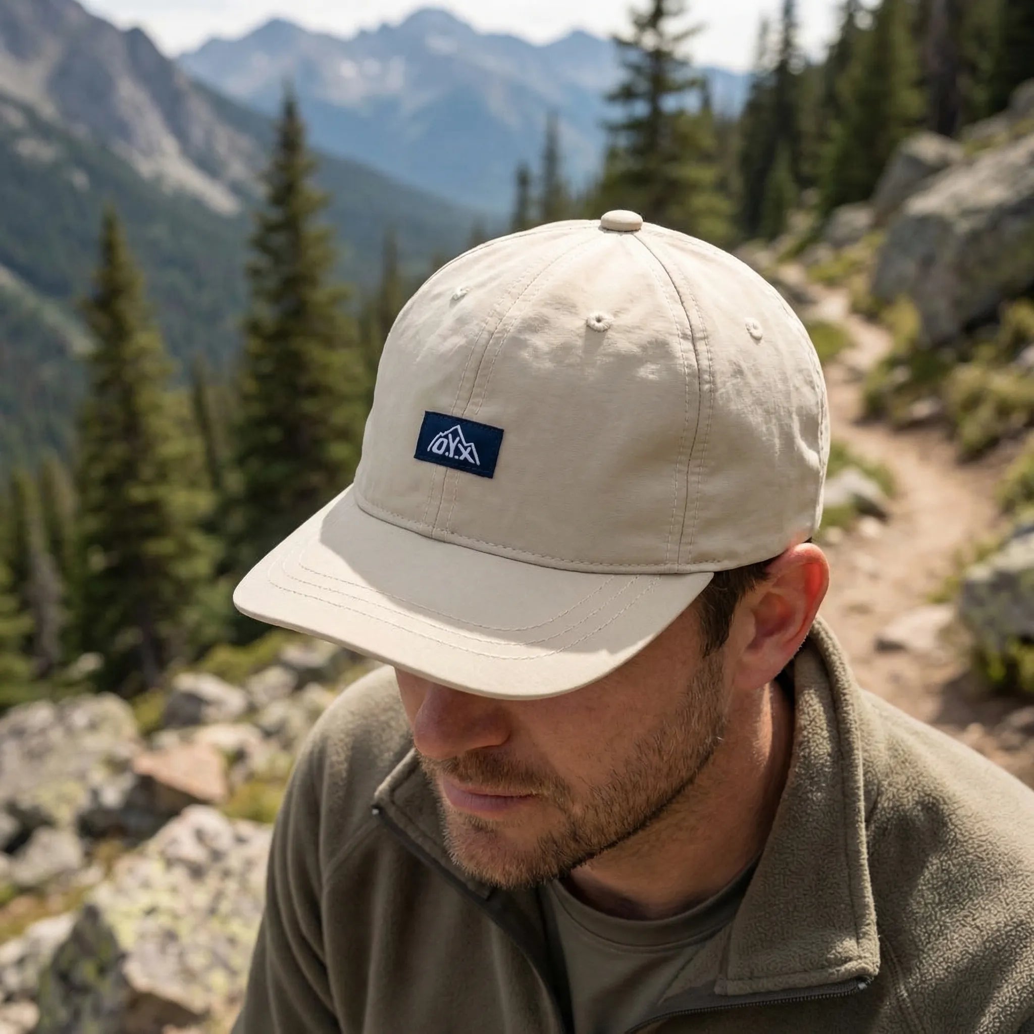 Retro baseball cap with short brim, adjustable strap, quick-drying fabric