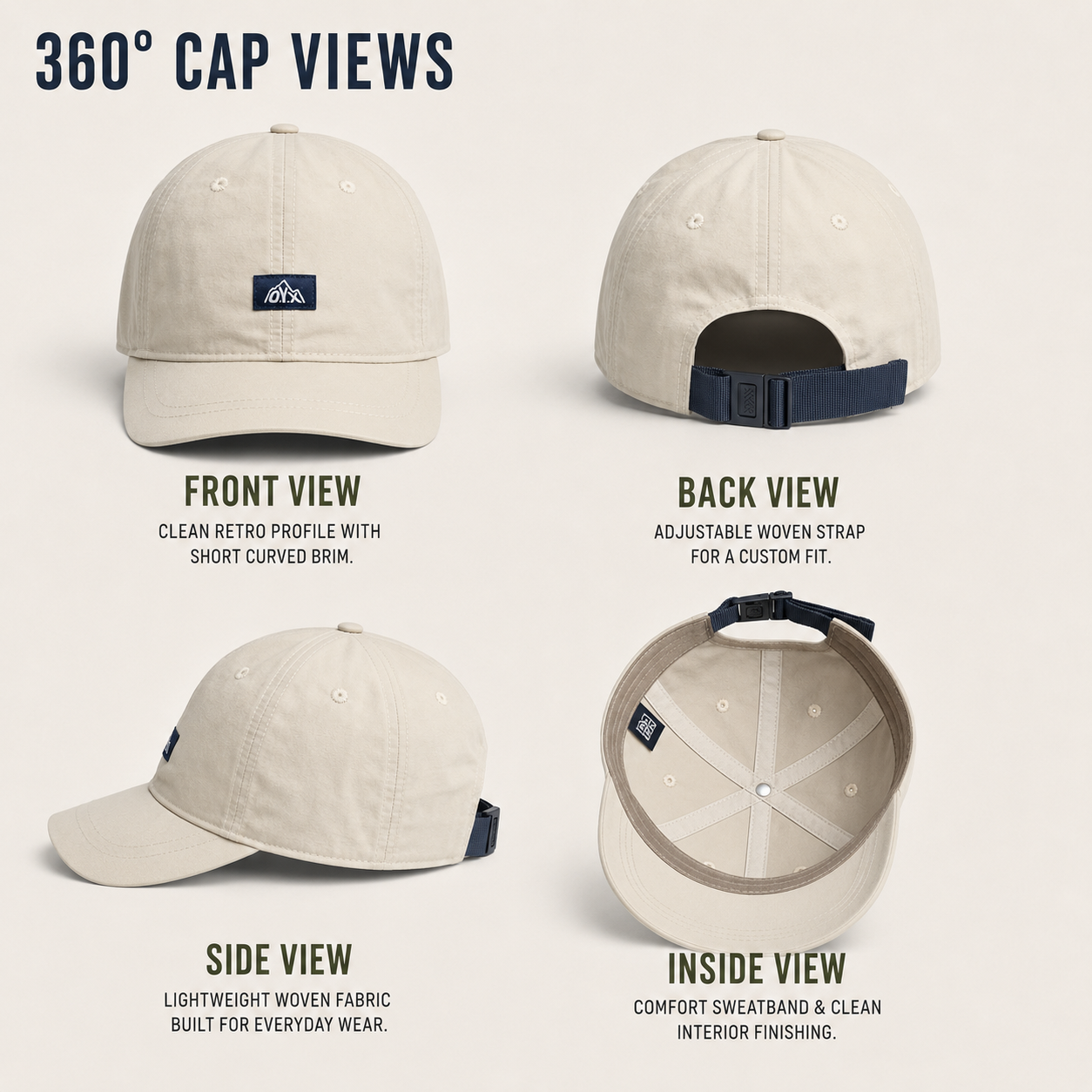 Celrien | Peaksley Retro Short-Brim Baseball Cap