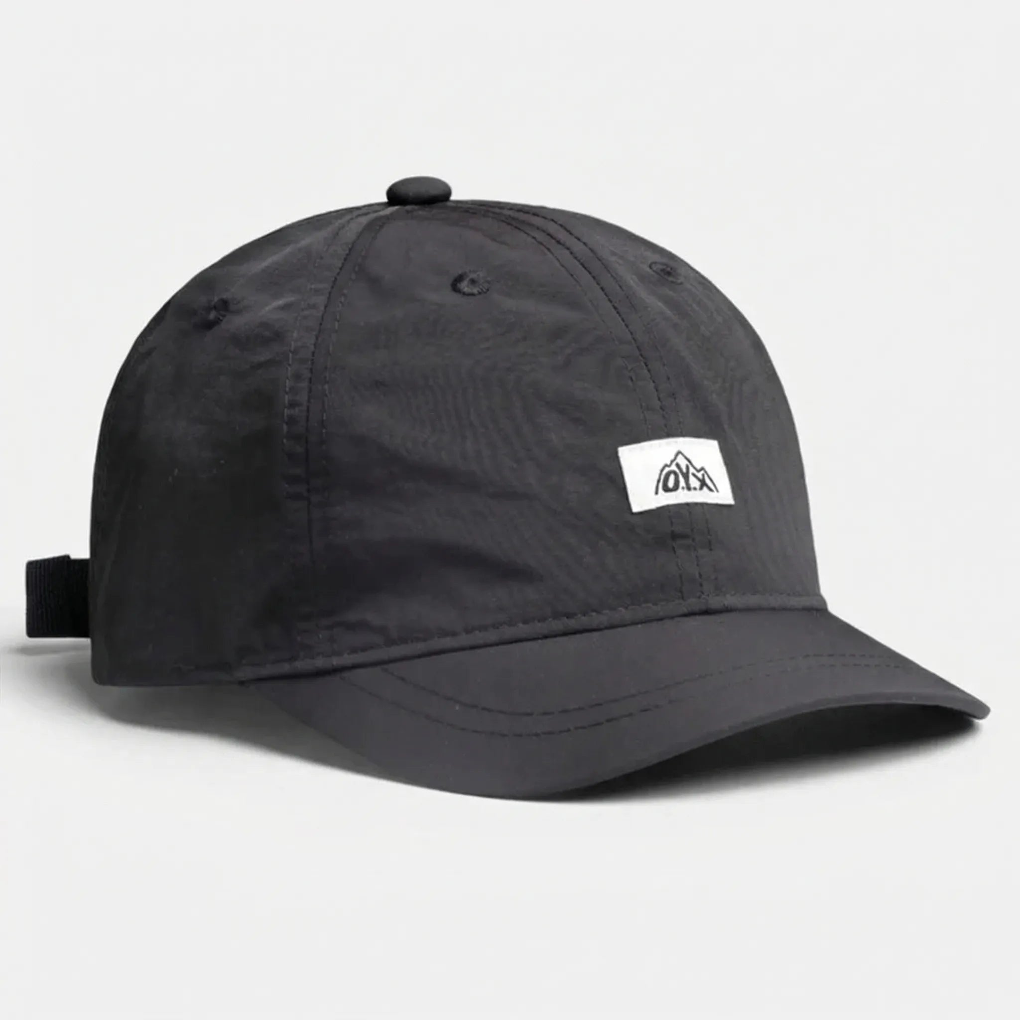 Retro baseball cap with short brim, adjustable strap, quick-drying fabric