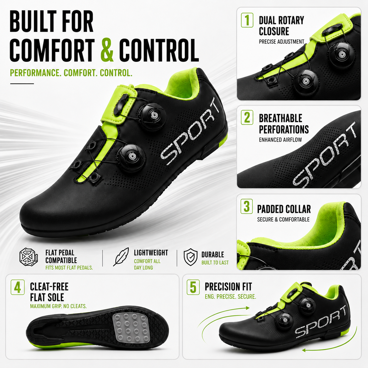 Celrien | Pedalyx Flat Pedal Lock-Free Cycling Shoe