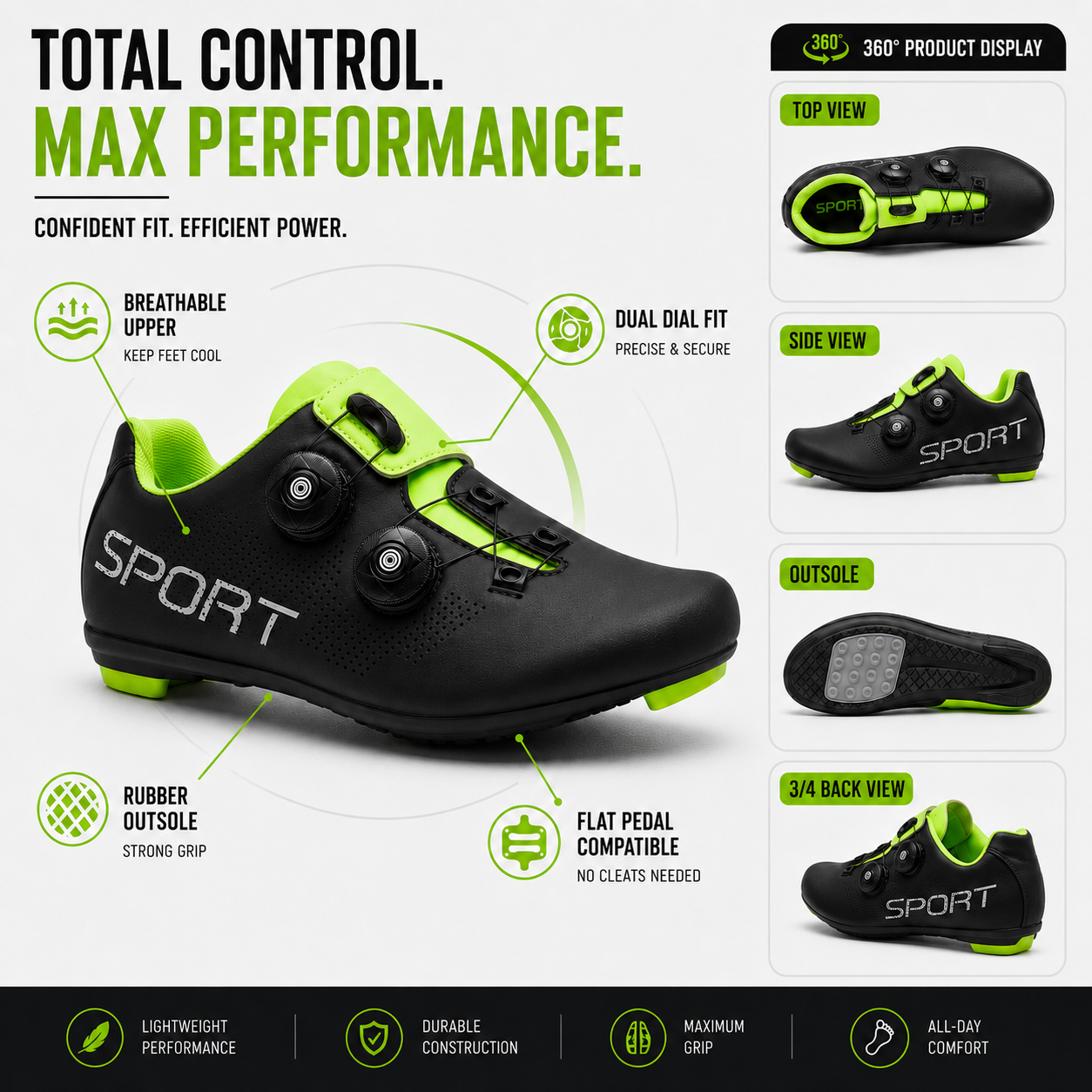 Celrien | Pedalyx Flat Pedal Lock-Free Cycling Shoe