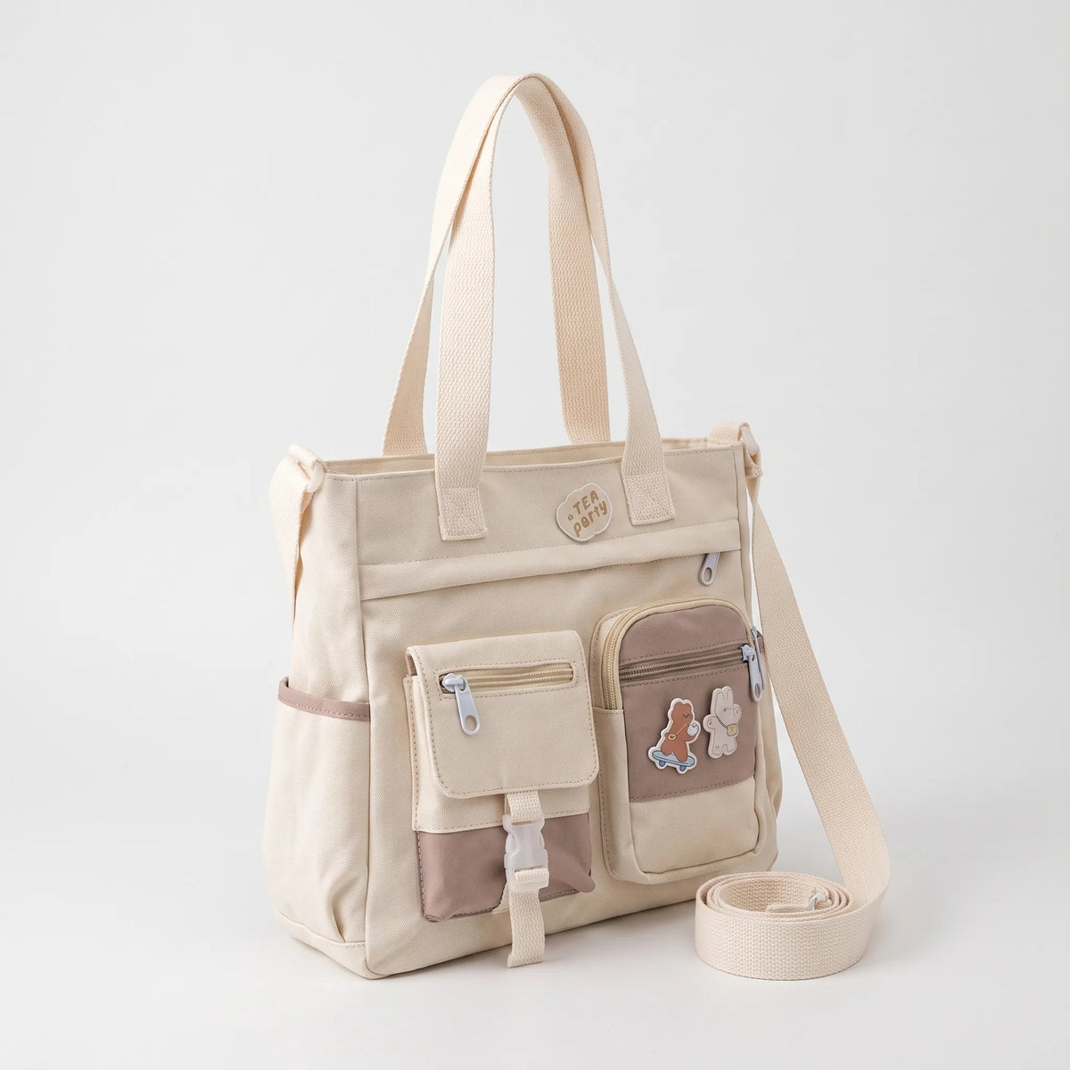 Shoulder bag multi-pocket water-repellent with adjustable strap