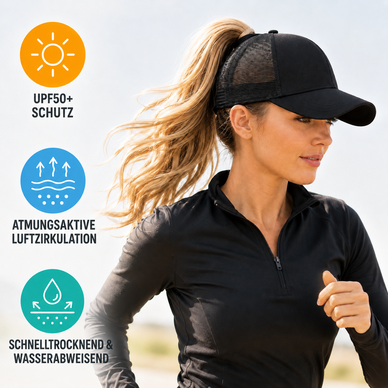 Celrien | Ponyxa Women's Baseball Cap with Ponytail Opening