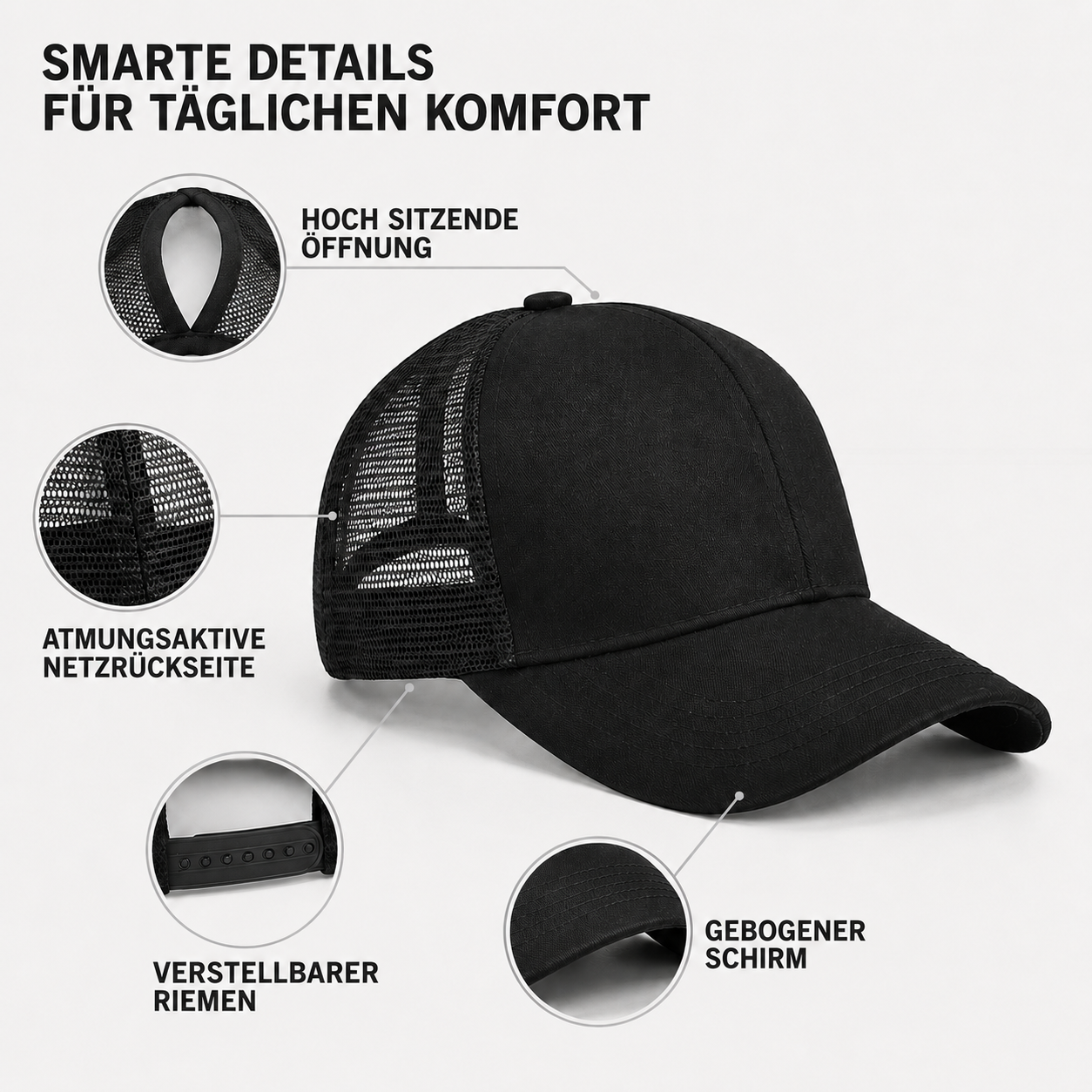 Celrien | Ponyxa Women's Baseball Cap with Ponytail Opening
