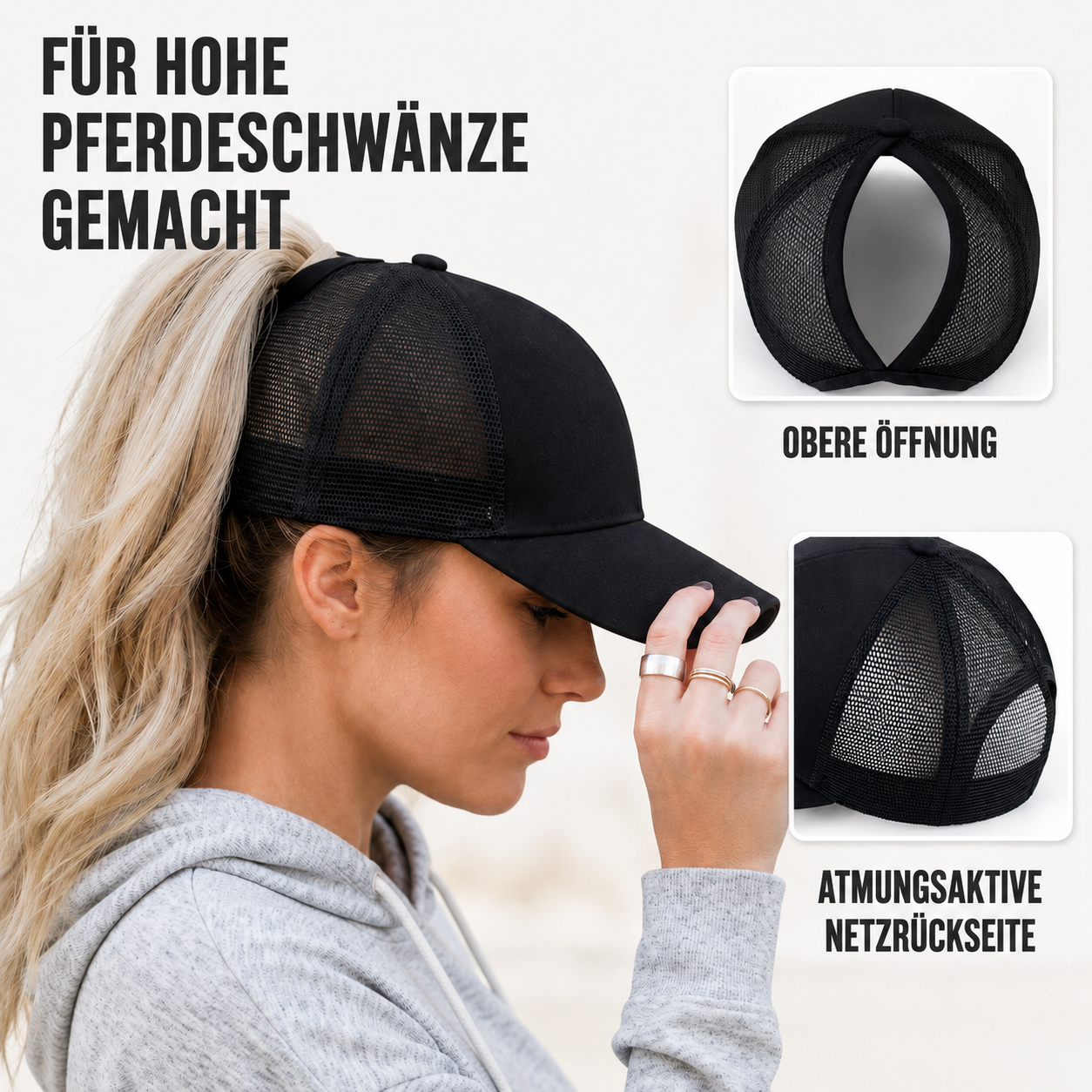 Celrien | Ponyxa Women's Baseball Cap with Ponytail Opening