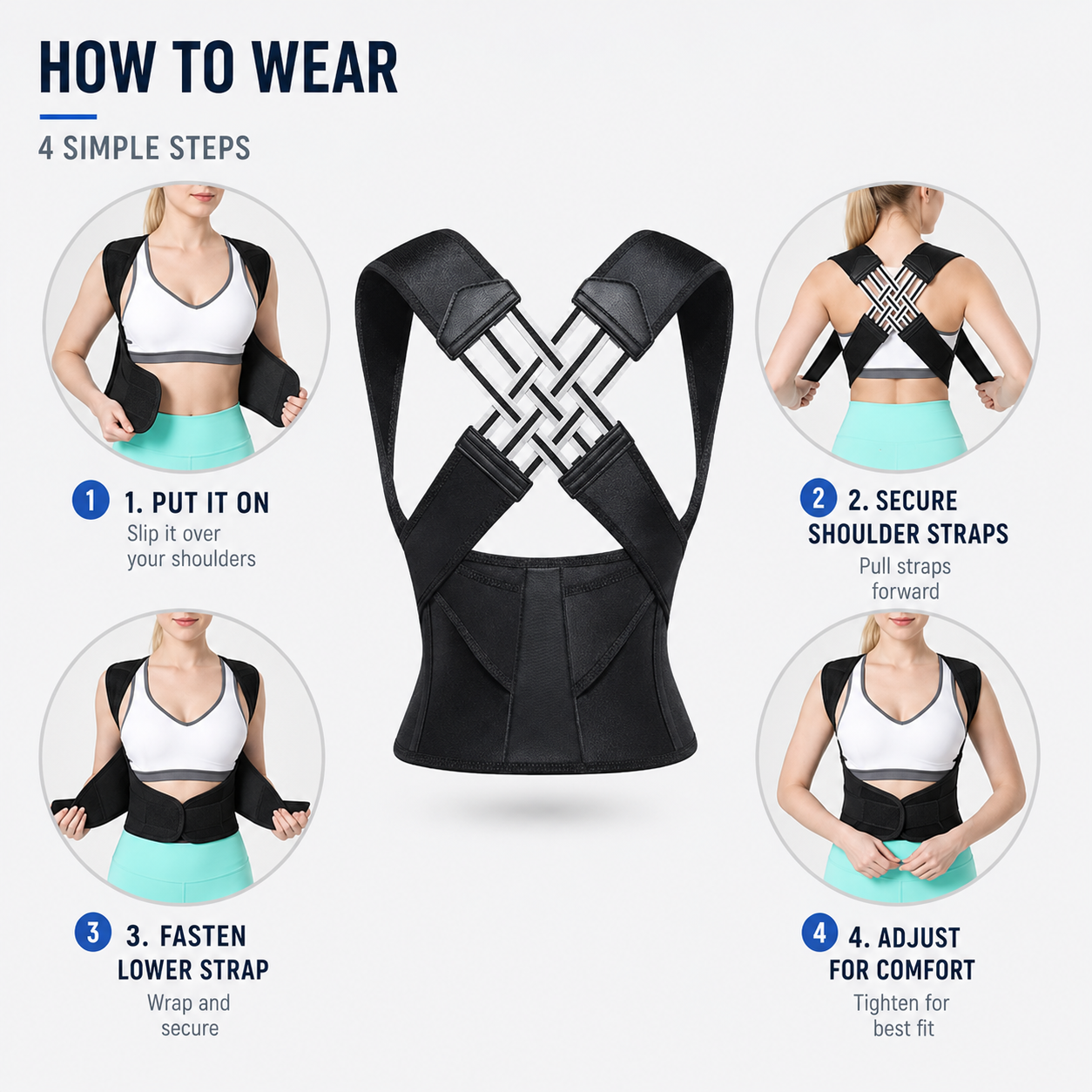 Celrien | PostuForm Adjustable Full Back Brace