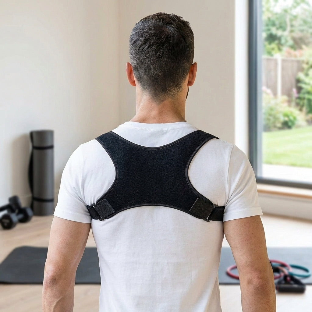 Adjustable shoulder posture brace with slim discreet design for back support