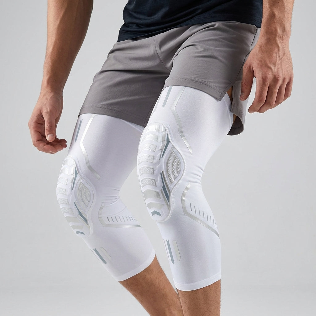 Sports compression sleeve with impact cushioning for knee and elbow support