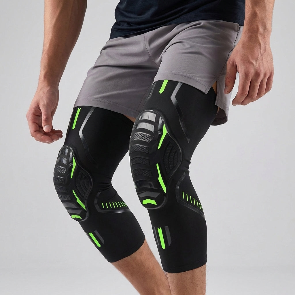 Sports compression sleeve with impact cushioning for knee and elbow support