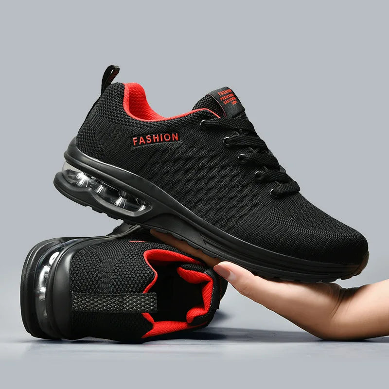 Men's lightweight running sneakers with air-cushioned sole and breathable mesh upper