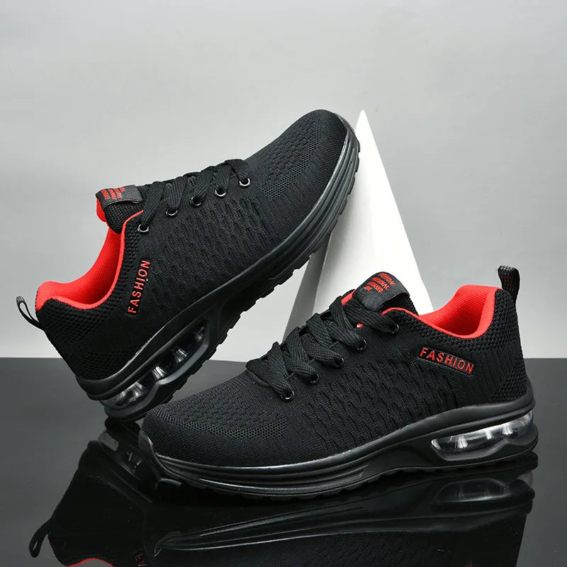 Men's lightweight running sneakers with air-cushioned sole and breathable mesh upper