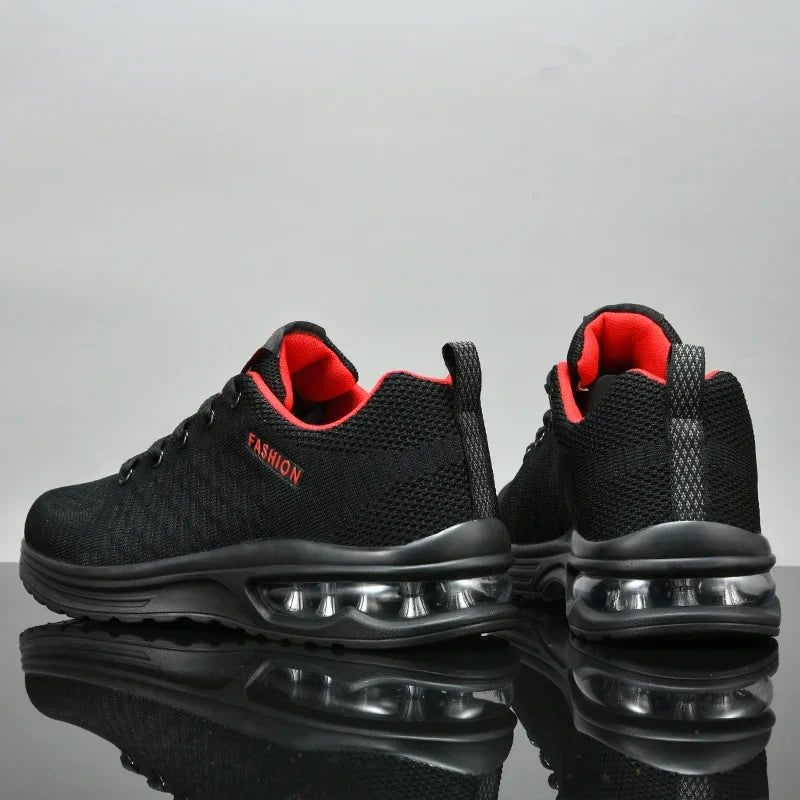 Men's lightweight running sneakers with air-cushioned sole and breathable mesh upper