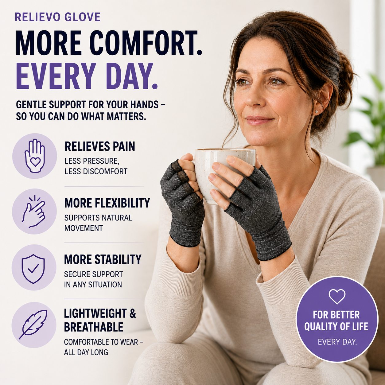 Celrien | RelievoGlove Half Finger Compression Glove