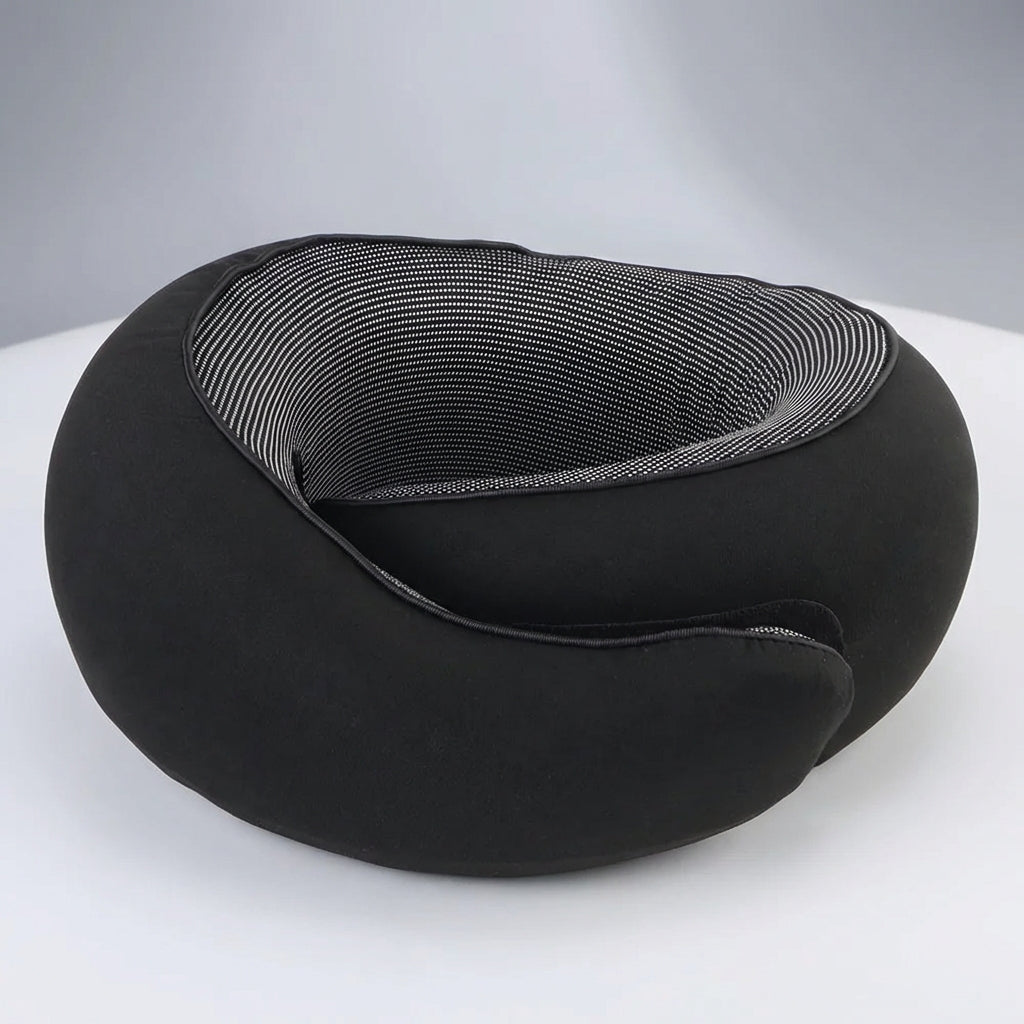 U-shaped travel neck pillow with memory foam responsive filling