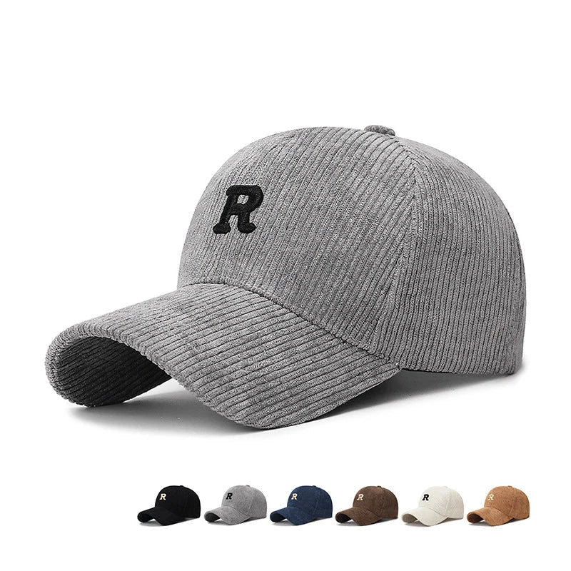 Structured baseball cap with 3D embroidered letter, ribbed polyester