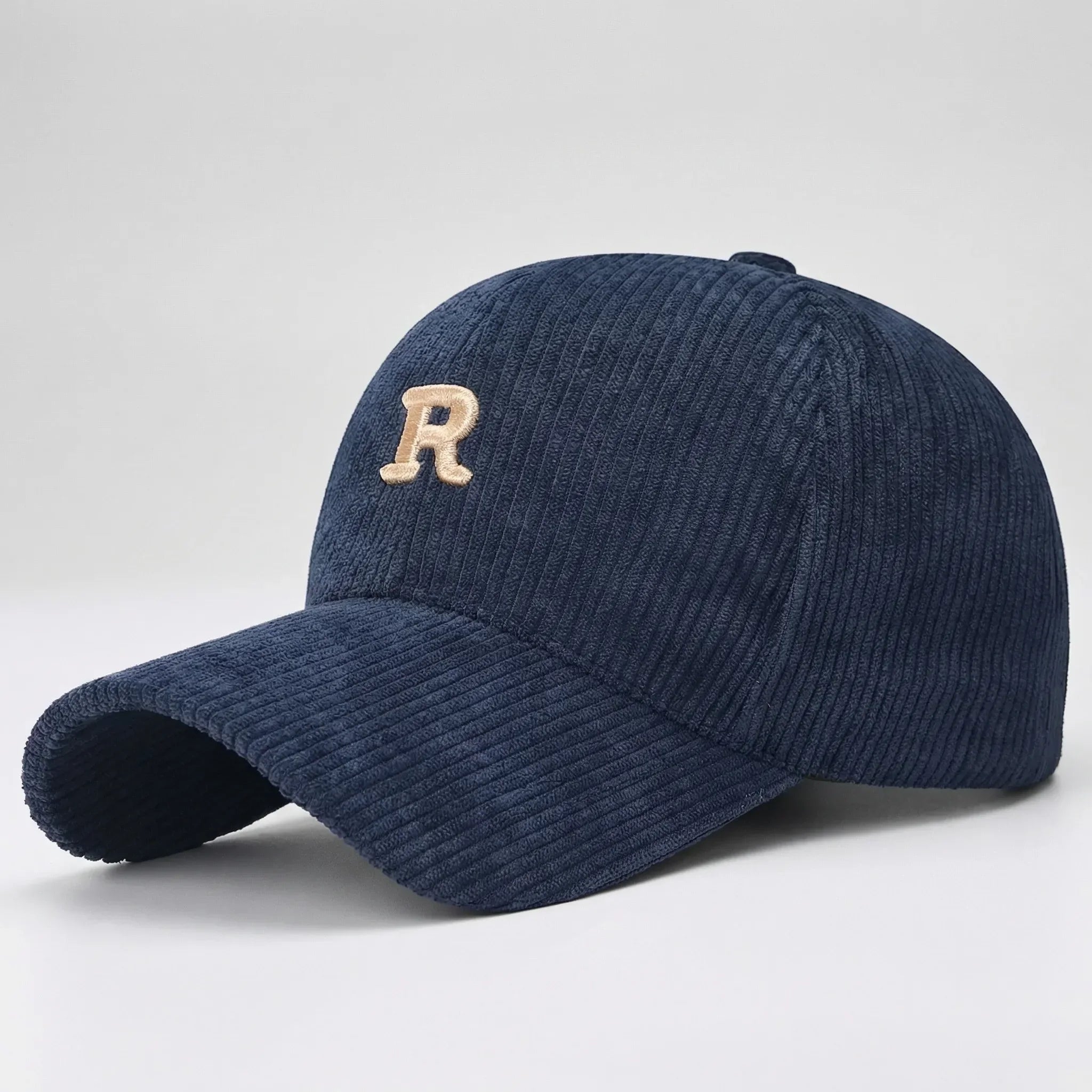 Structured baseball cap with 3D embroidered letter, ribbed polyester