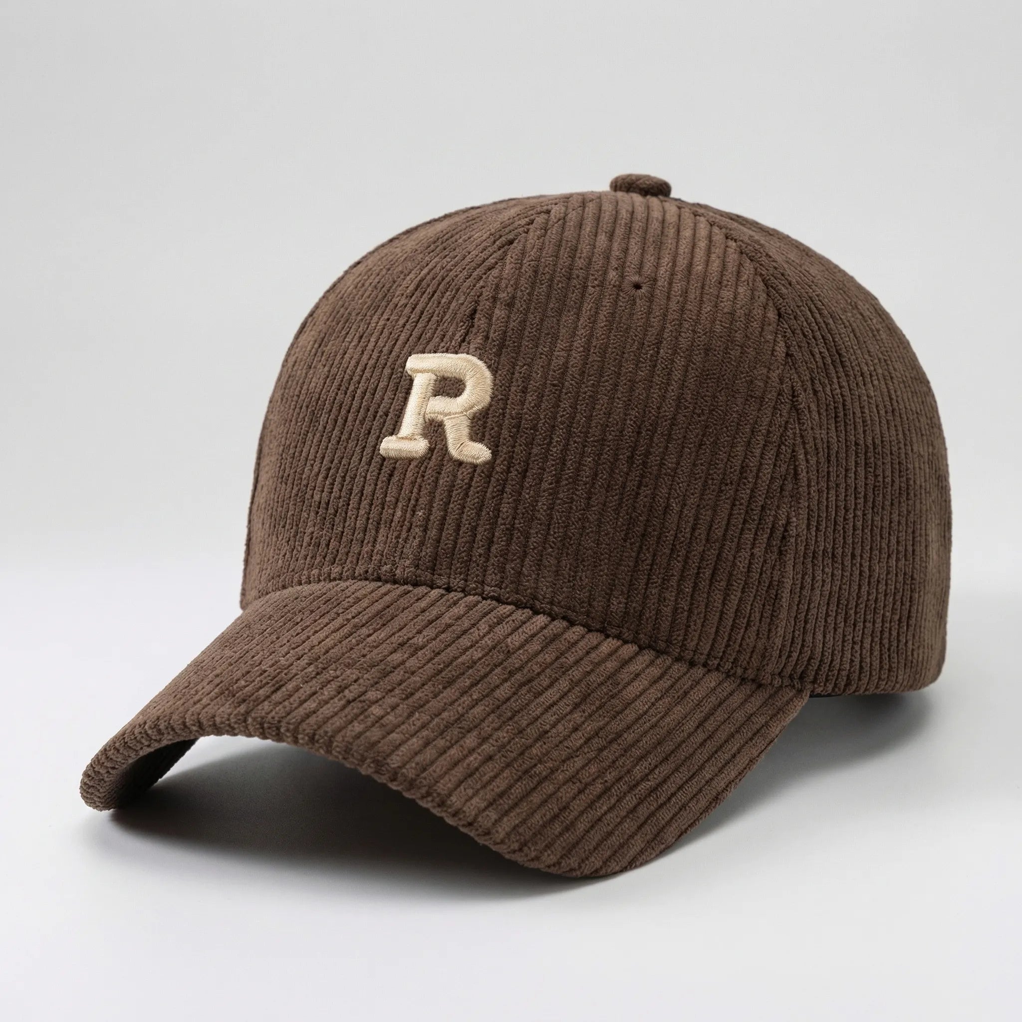 Structured baseball cap with 3D embroidered letter, ribbed polyester