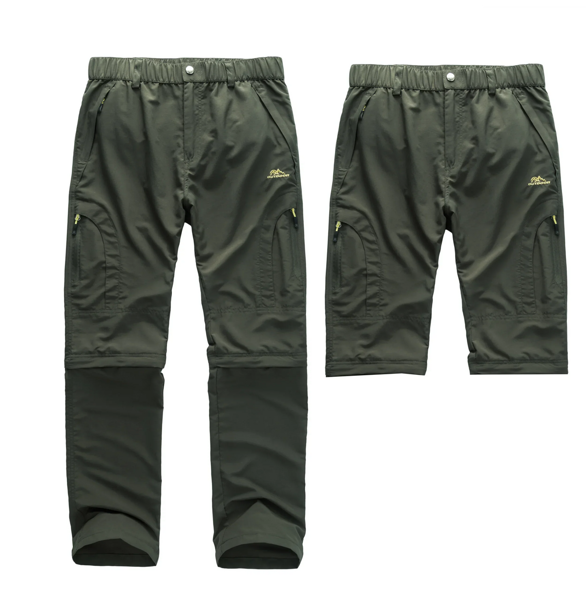 Men's zip-off hiking pants with quick-dry water-repellent fabric