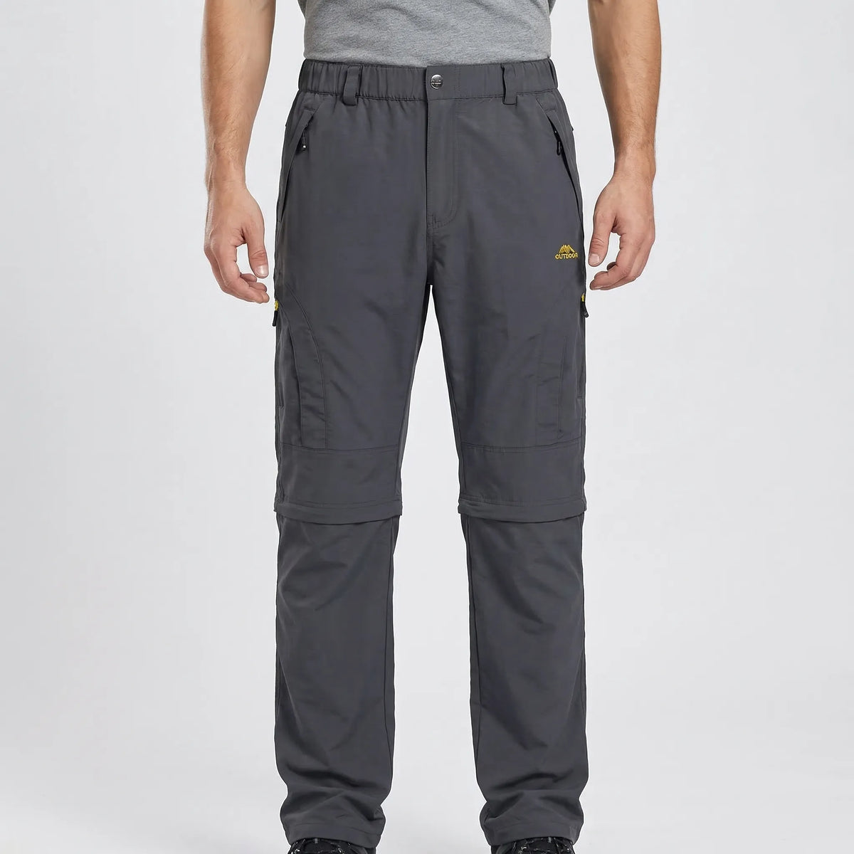 Men's zip-off hiking pants with quick-dry water-repellent fabric