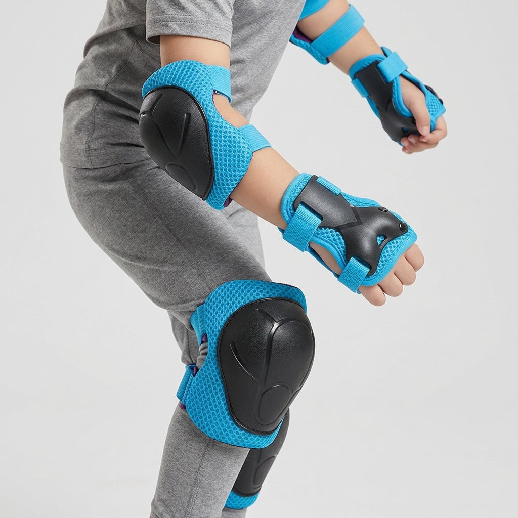 6-piece kids protection set with knee, elbow, and wrist guards