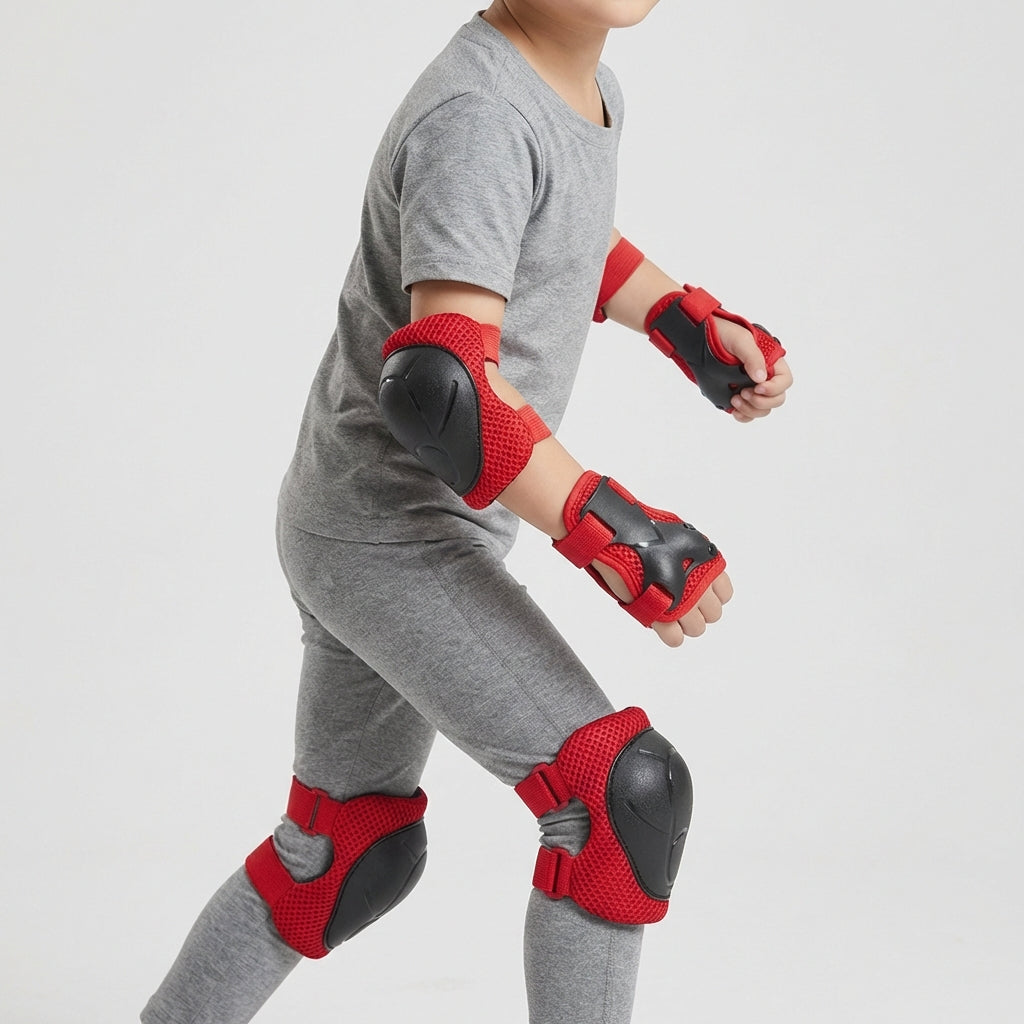 6-piece kids protection set with knee, elbow, and wrist guards