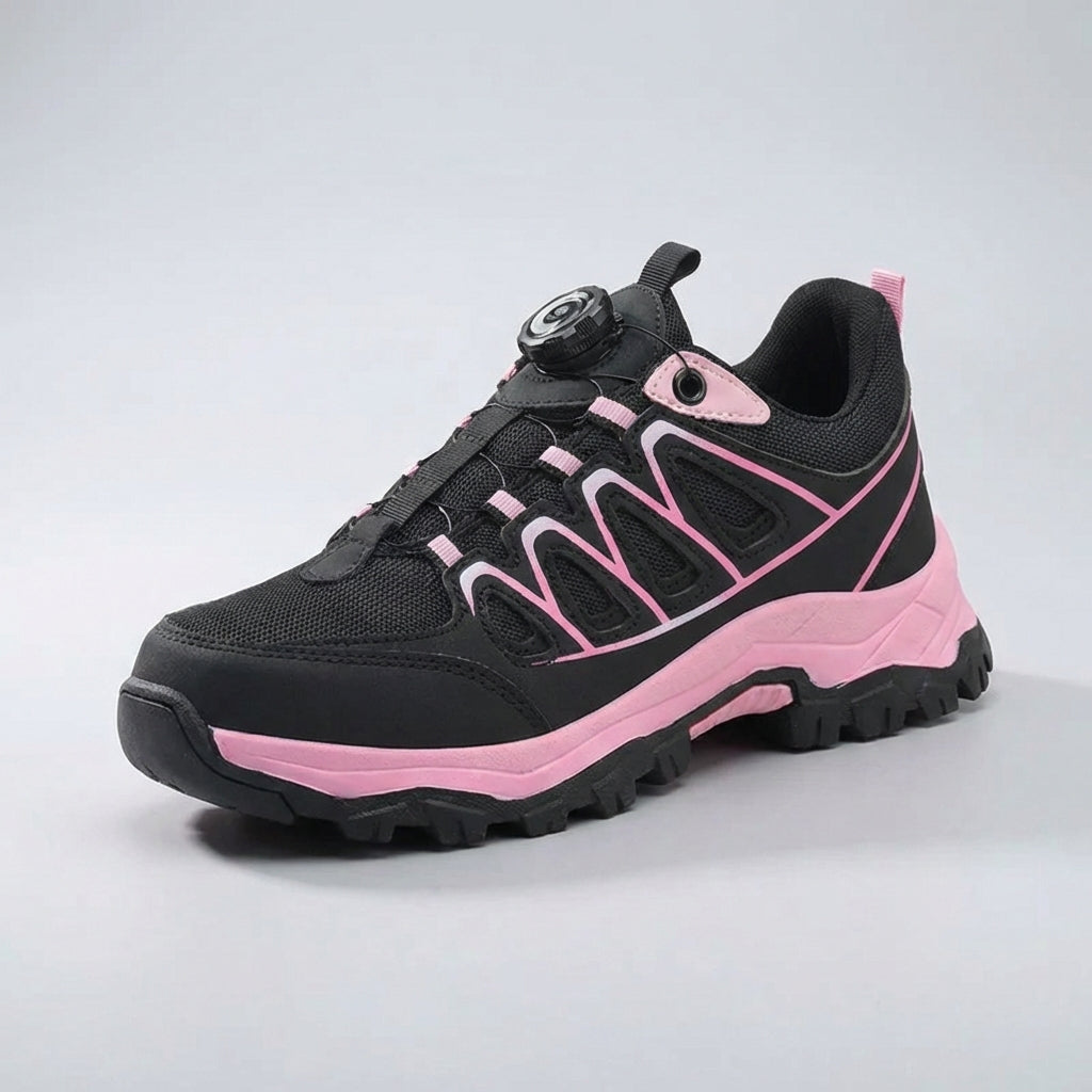 Women's safety sneaker with reinforced toe cap and slip-resistant sole