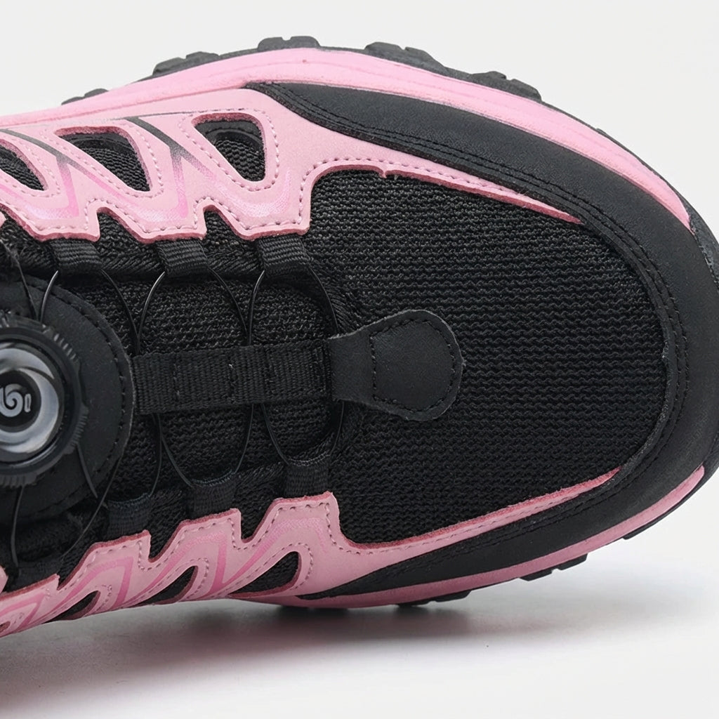 Women's safety sneaker with reinforced toe cap and slip-resistant sole