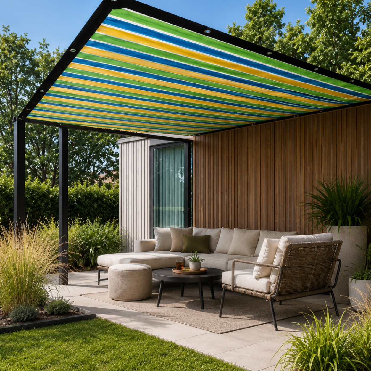 Celrien | ShadeLoom Striped Outdoor Shade Canopy