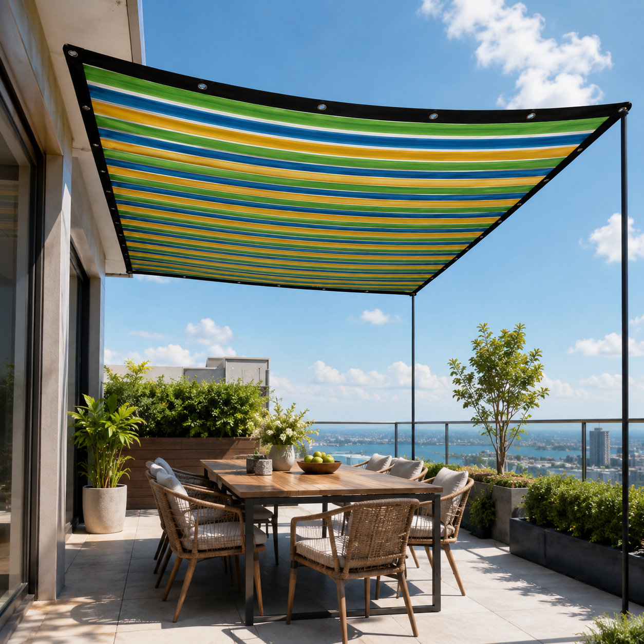 Celrien | ShadeLoom Striped Outdoor Shade Canopy