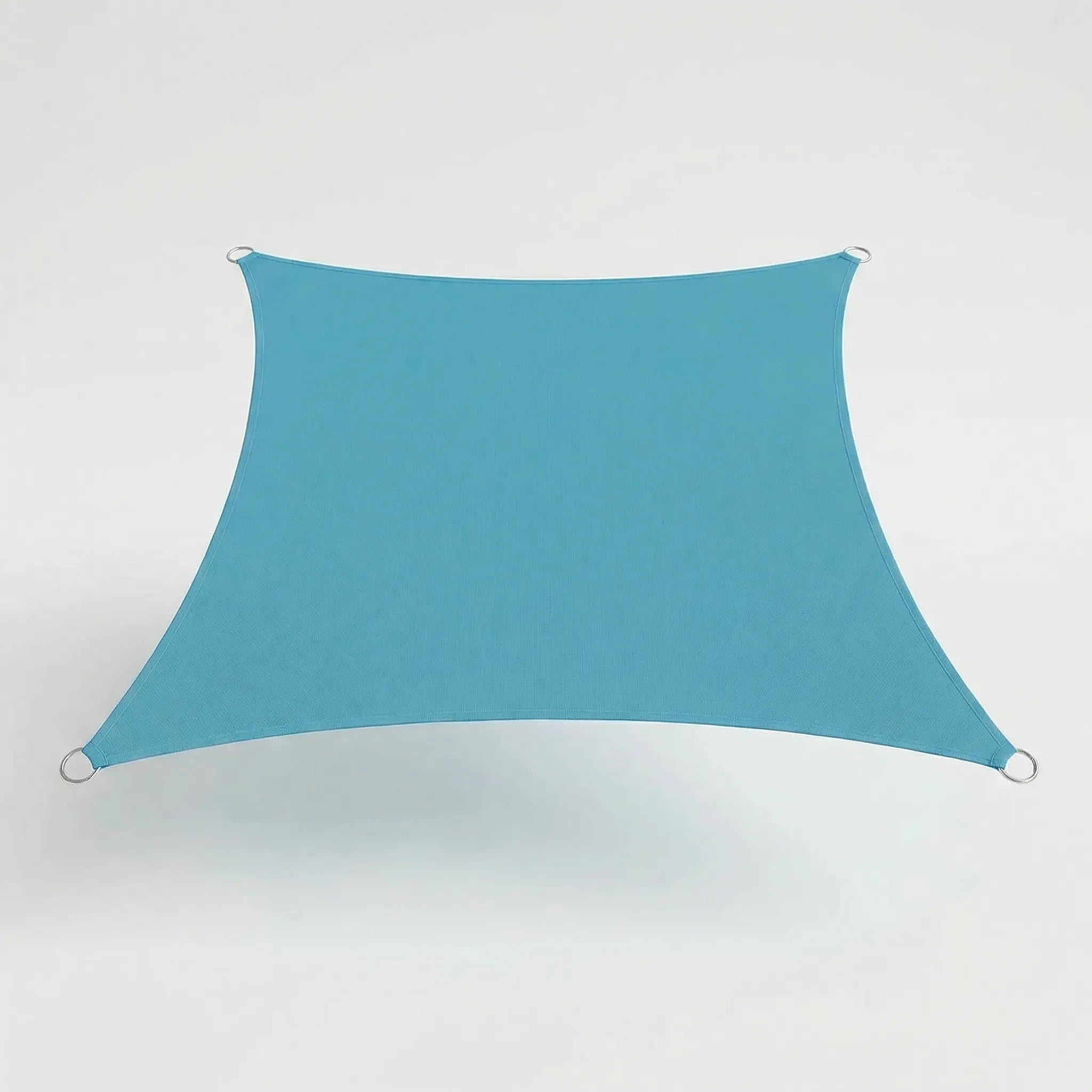 Rectangular outdoor shade sail with adjustable corner tension for patio and garden sun protection