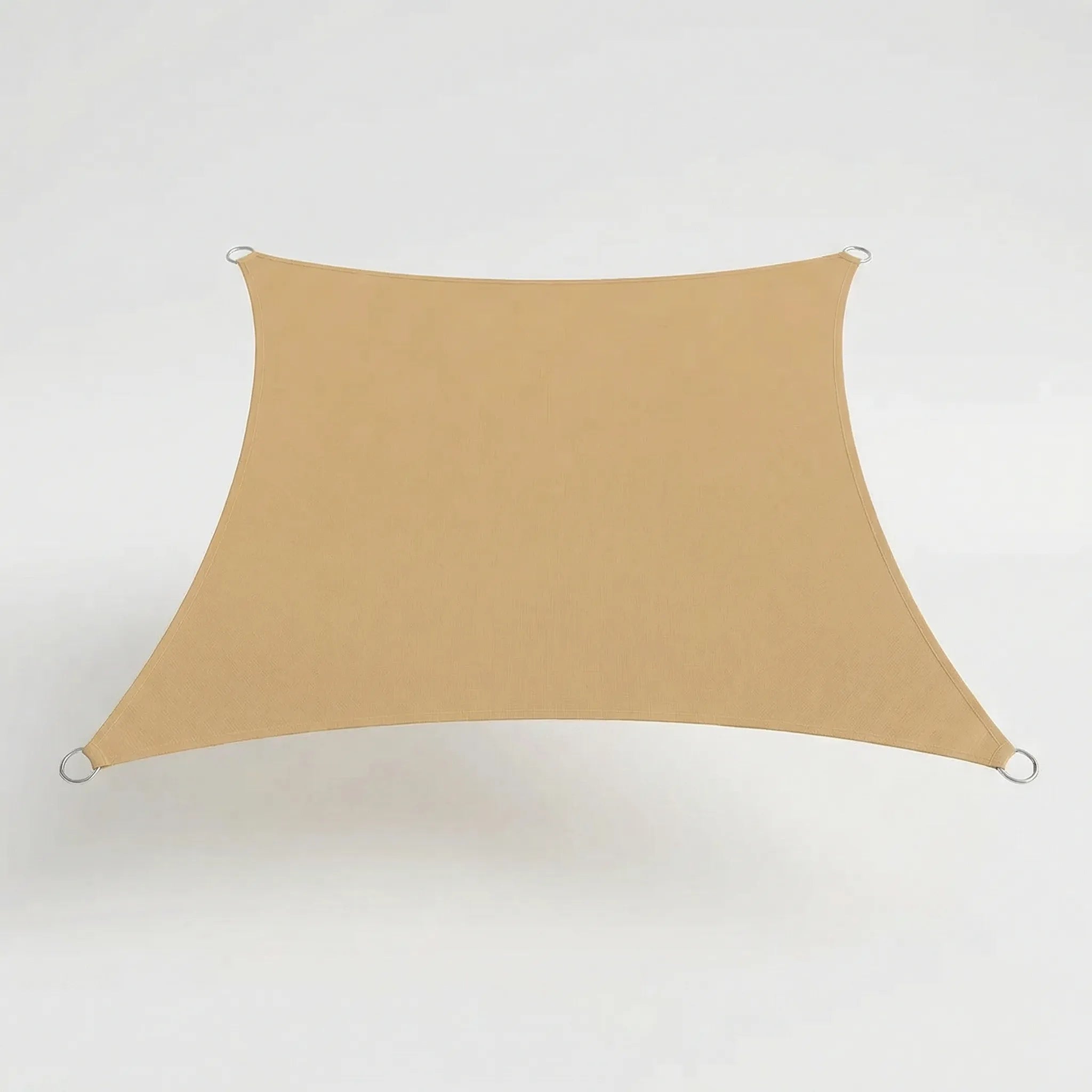Rectangular outdoor shade sail with adjustable corner tension for patio and garden sun protection