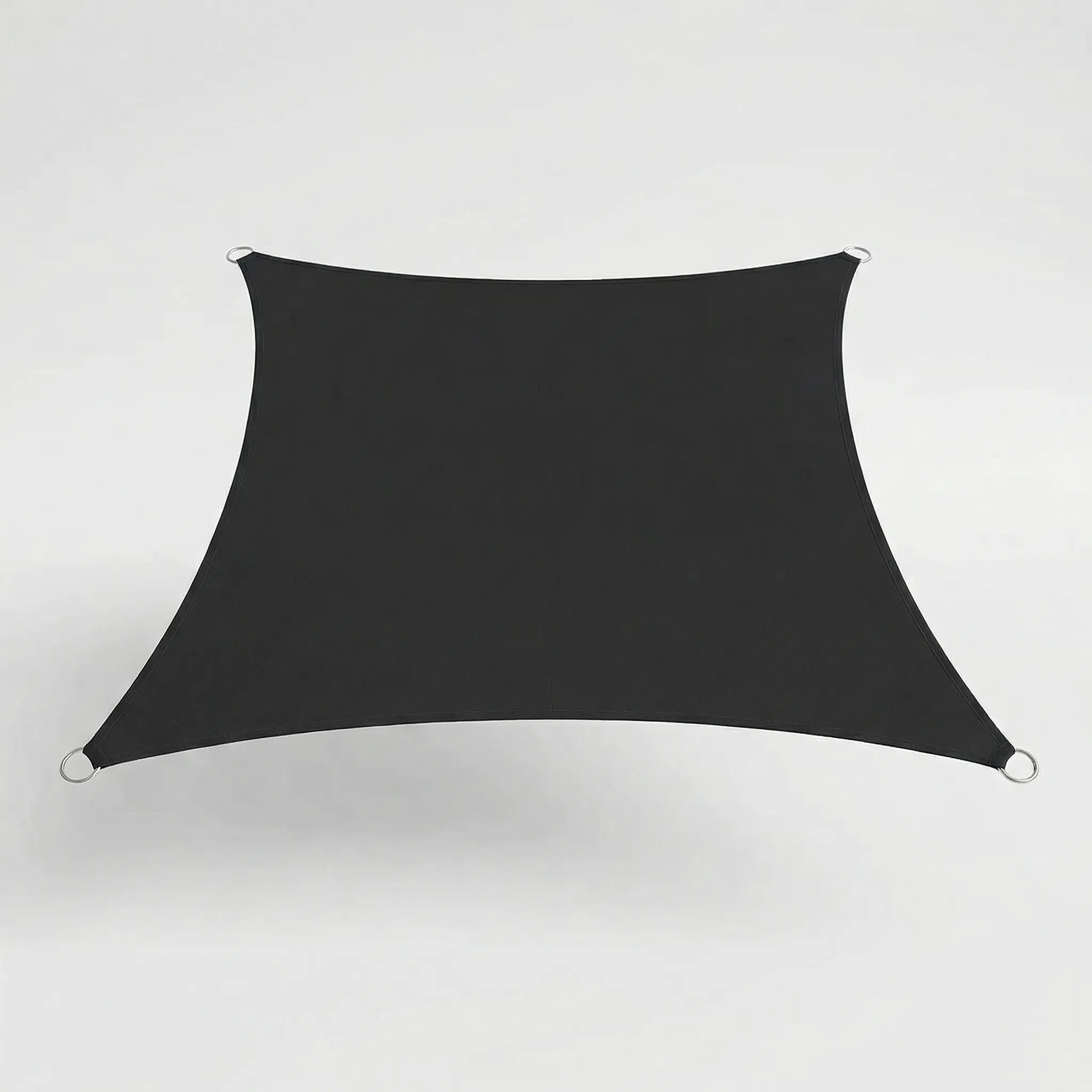 Rectangular outdoor shade sail with adjustable corner tension for patio and garden sun protection