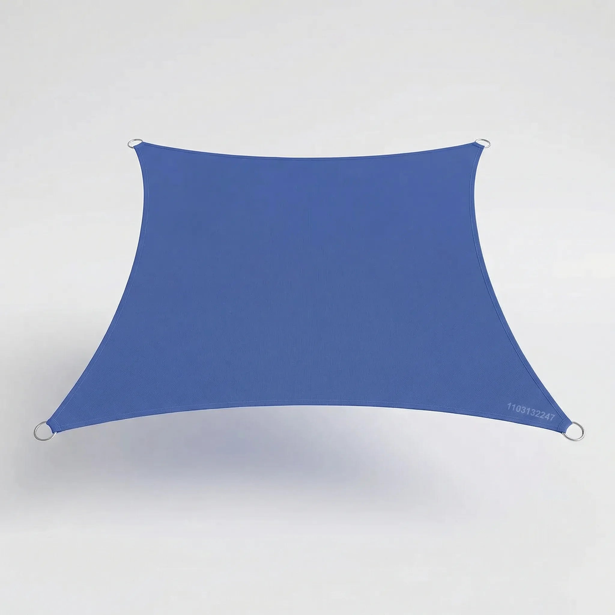 Rectangular outdoor shade sail with adjustable corner tension for patio and garden sun protection