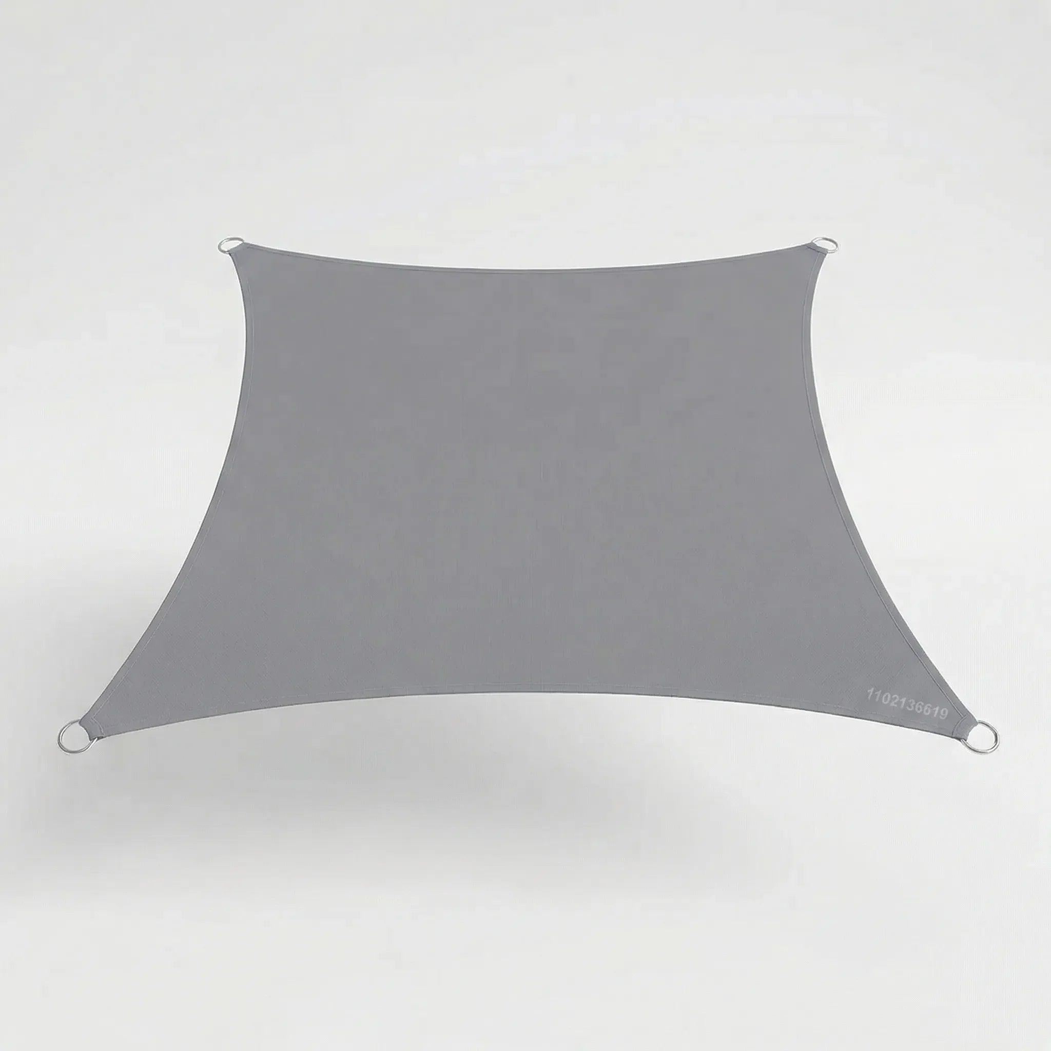 Rectangular outdoor shade sail with adjustable corner tension for patio and garden sun protection