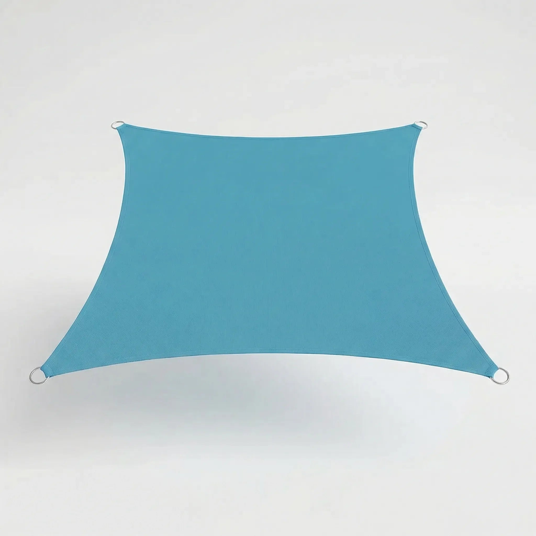 Rectangular outdoor shade sail with adjustable corner tension for patio and garden sun protection