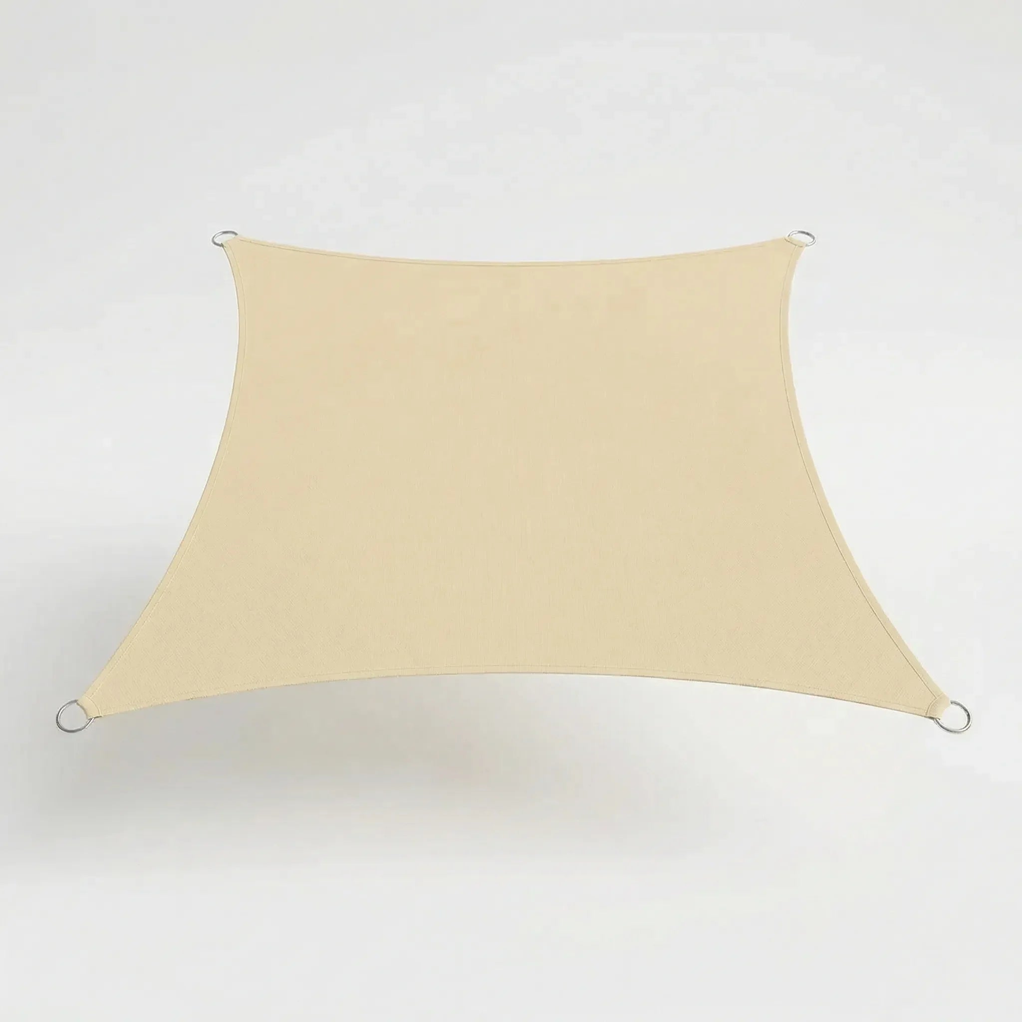 Rectangular outdoor shade sail with adjustable corner tension for patio and garden sun protection