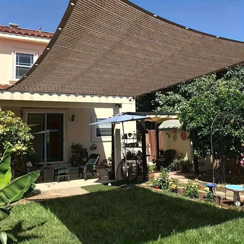 Rectangular sun shade canopy with 85% UV light blocking and perforated breathable design