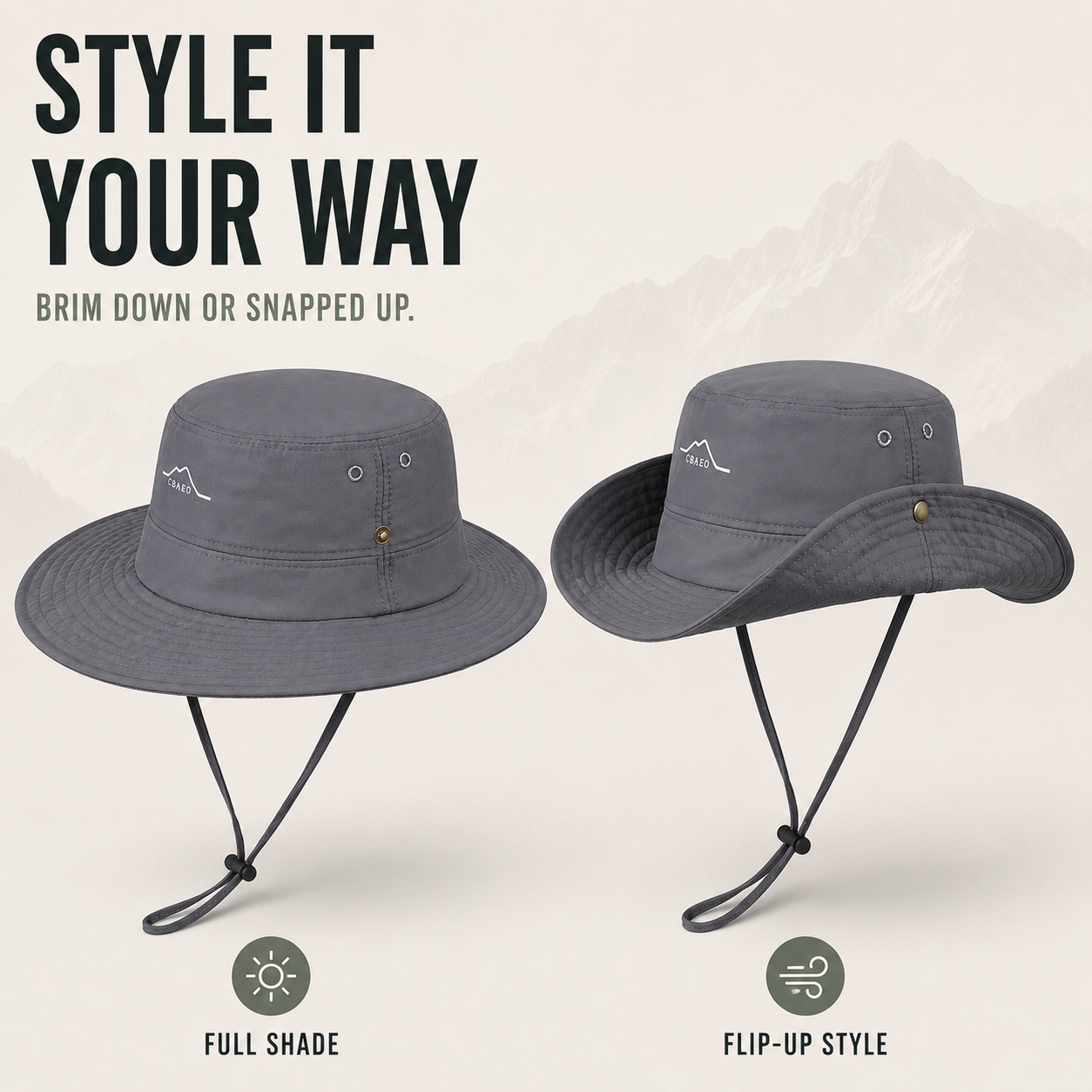 Celrien | Shadorra Wide-Brim Waterproof Outdoor Hat