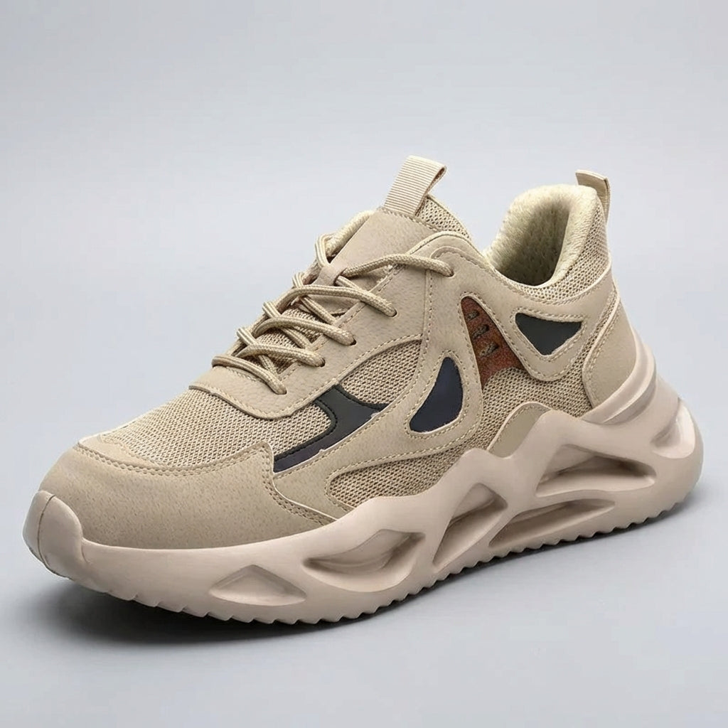 Lightweight protective work shoes with breathable upper and slip-resistant sole
