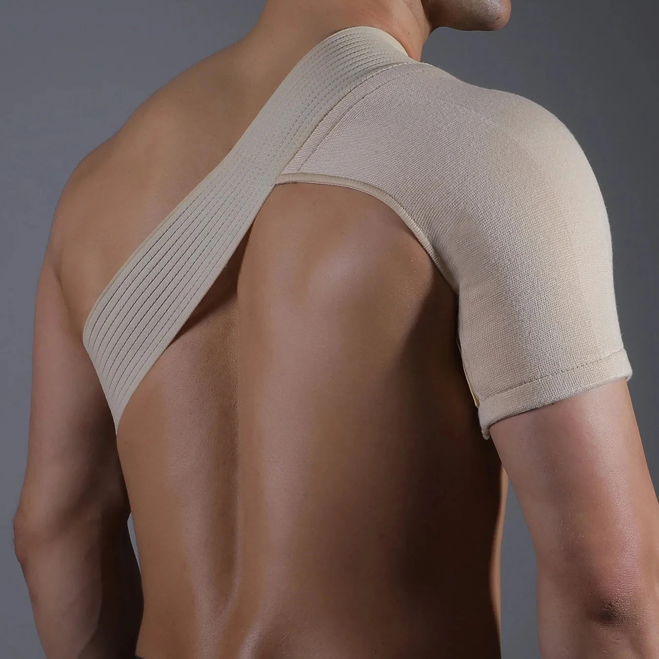 Elastic shoulder support brace with breathable compression for upper back