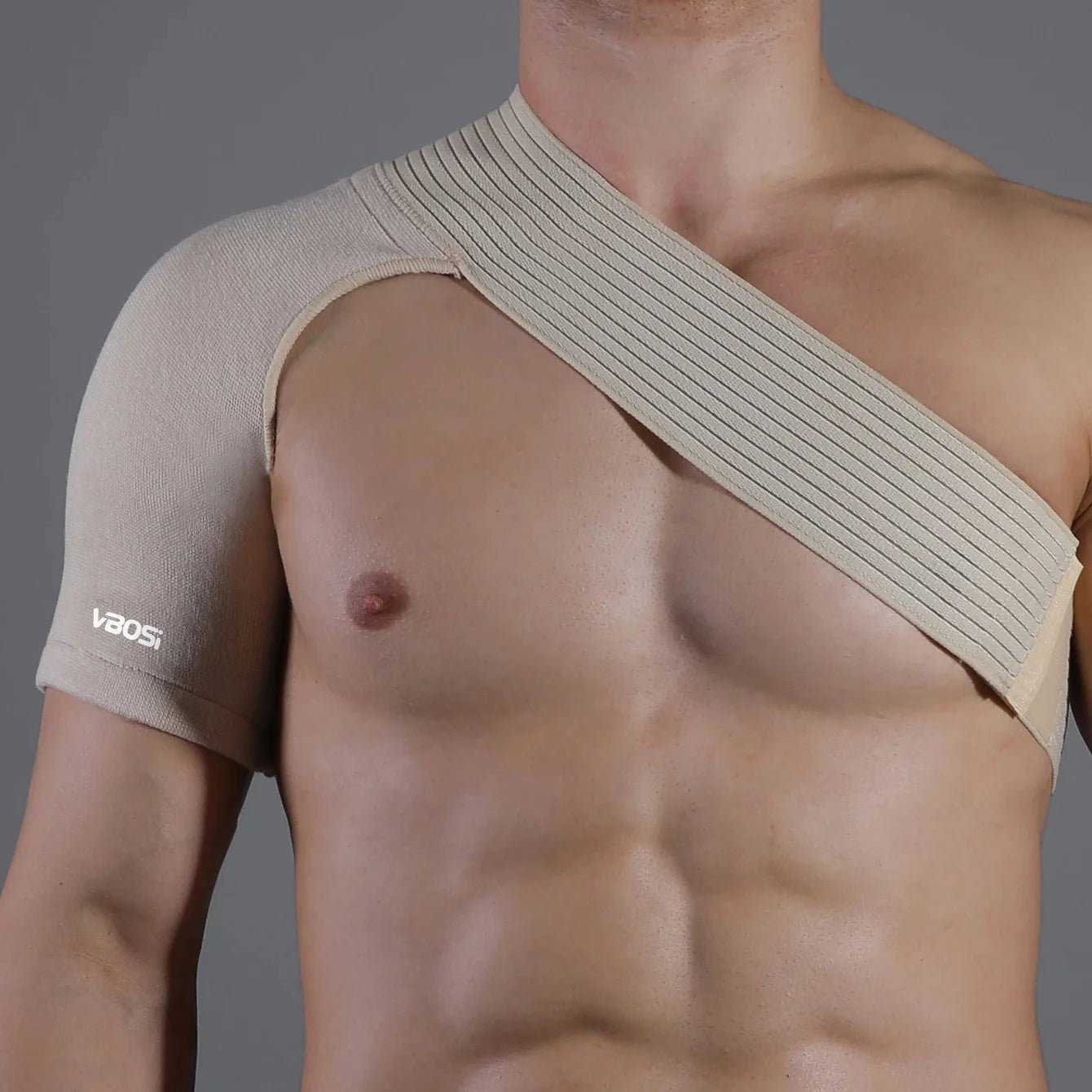 Elastic shoulder support brace with breathable compression for upper back