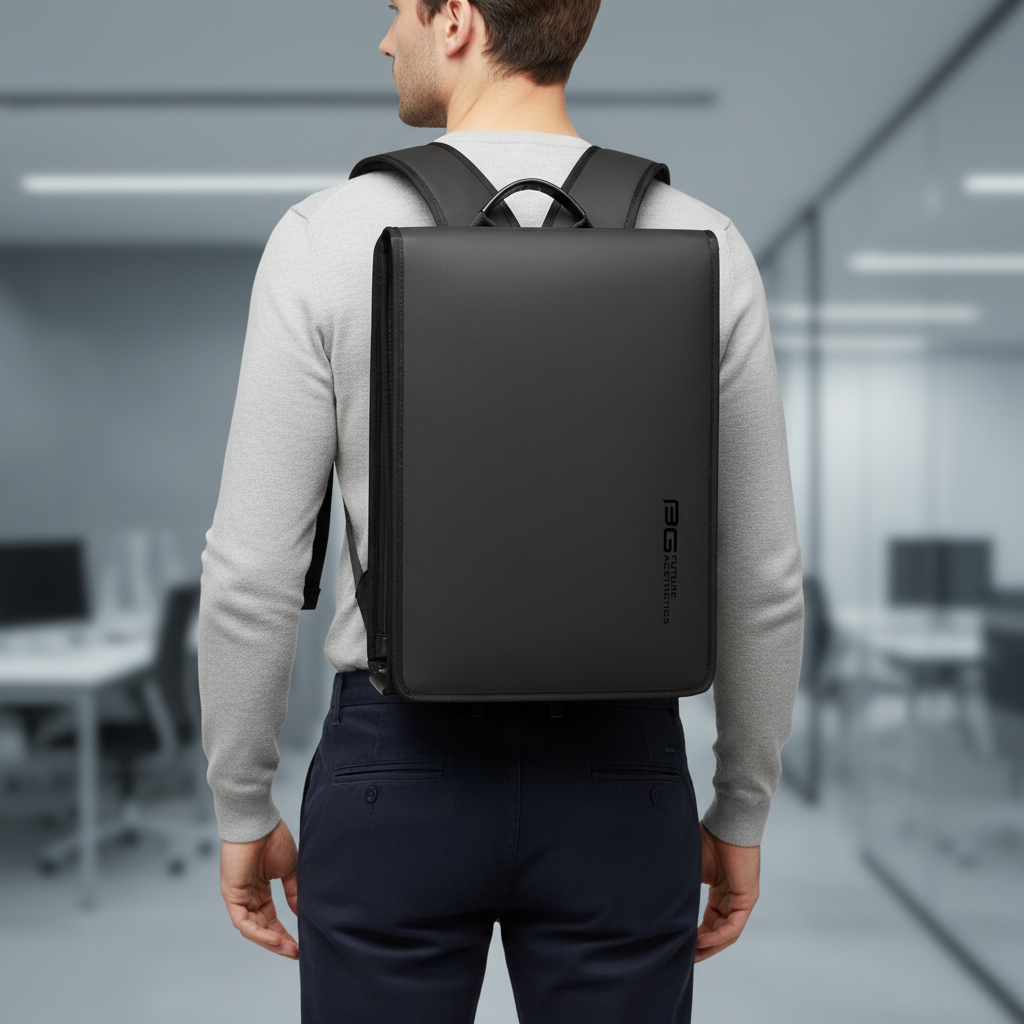 Water-resistant business backpack with padded laptop compartment