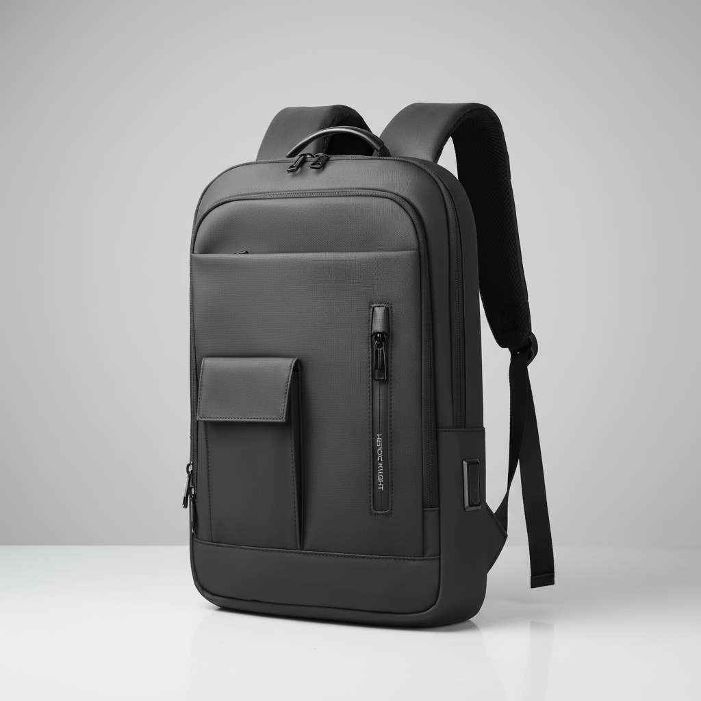 Slim water-resistant laptop backpack with USB charging port and padded compartment
