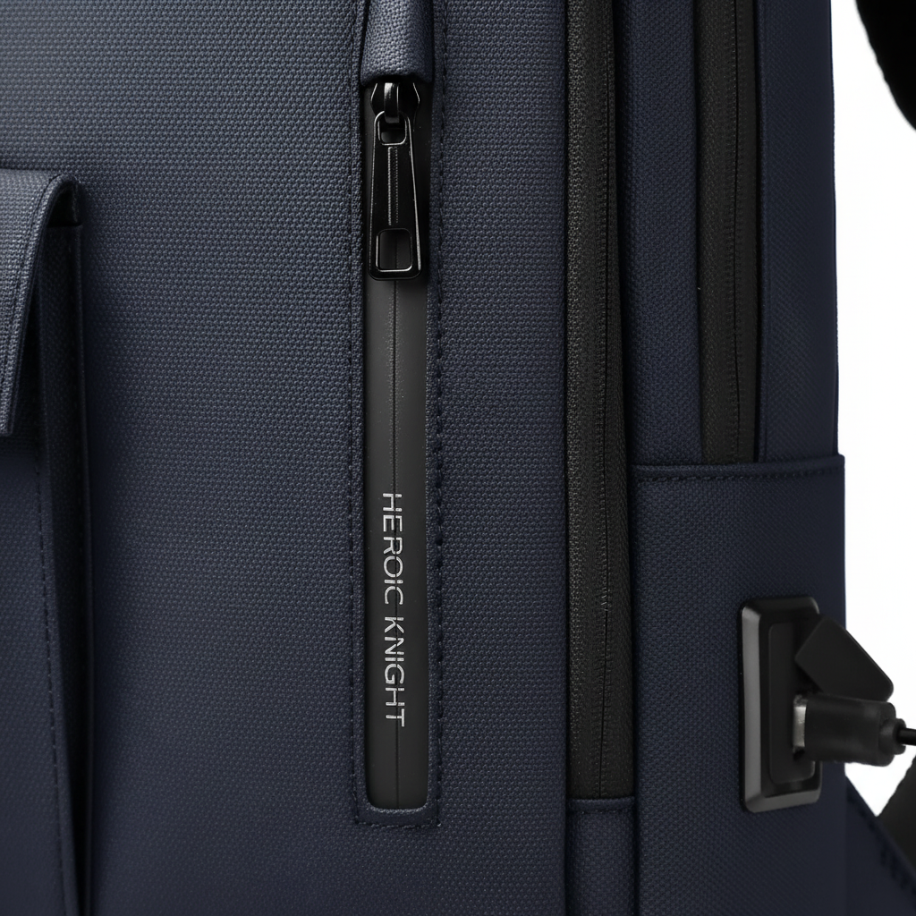 Slim water-resistant laptop backpack with USB charging port and padded compartment