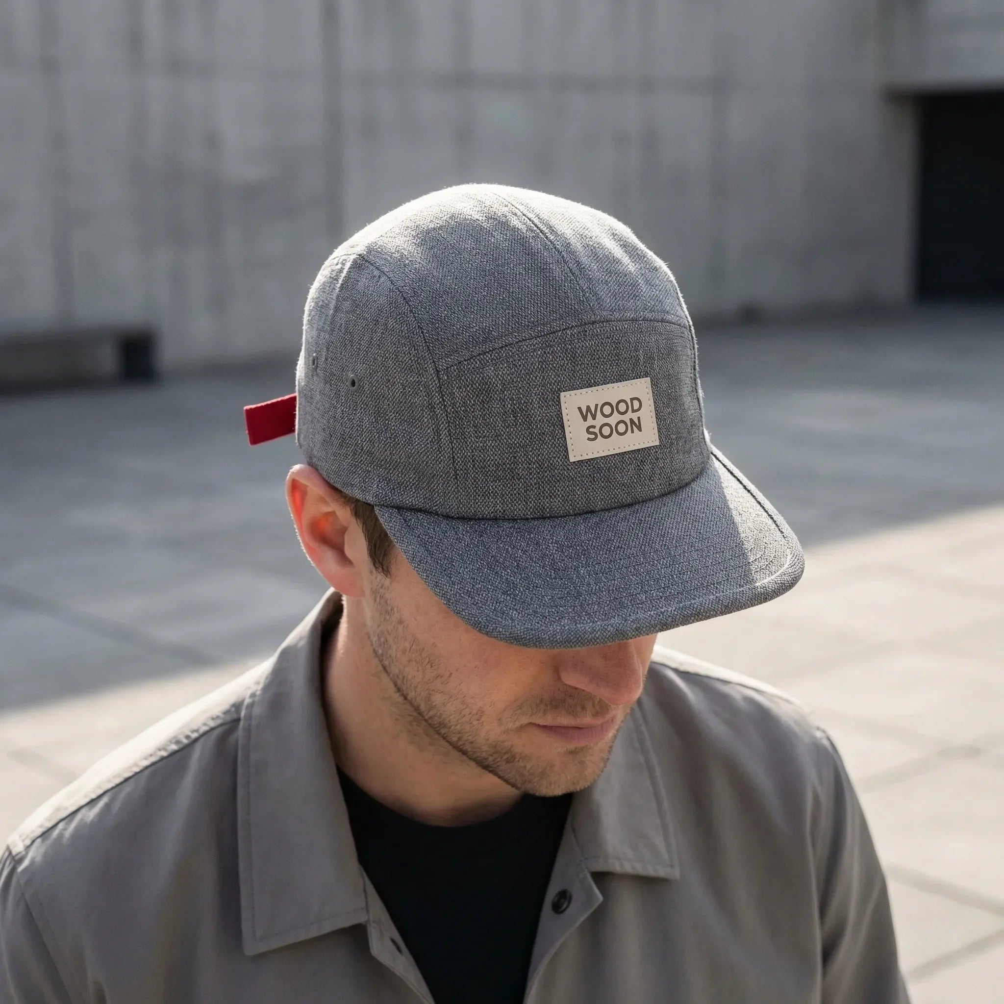 Five-panel short-brim cap packable breathable adjustable strap