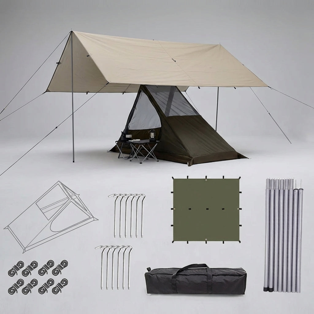 Ultralight one-person tent with mesh ventilation for camping