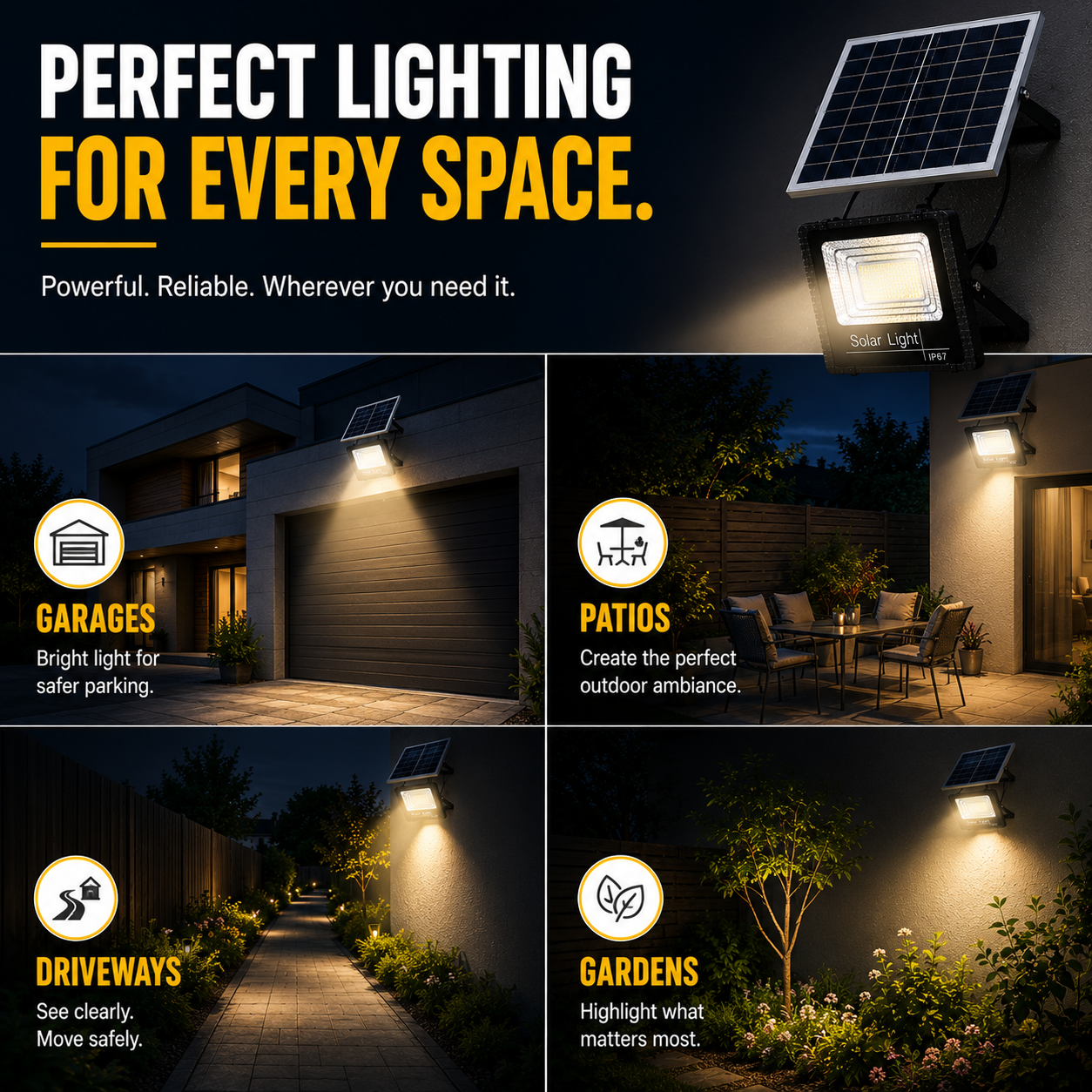 Celrien | Soluxe Solar-Powered Outdoor Flood Light With Remote
