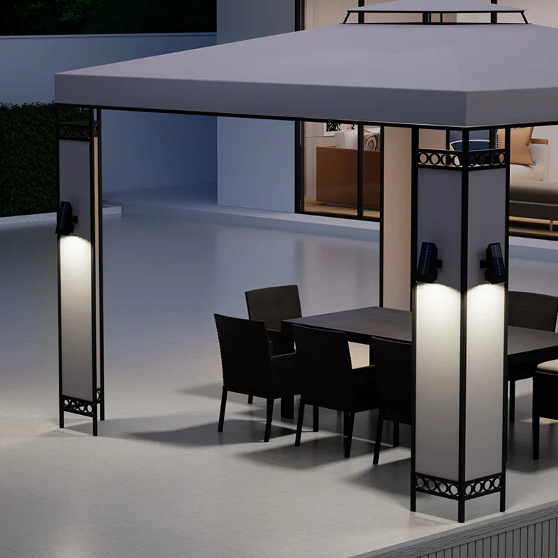 Solar-powered outdoor ground spotlight with 10 LED warm light and adjustable beam